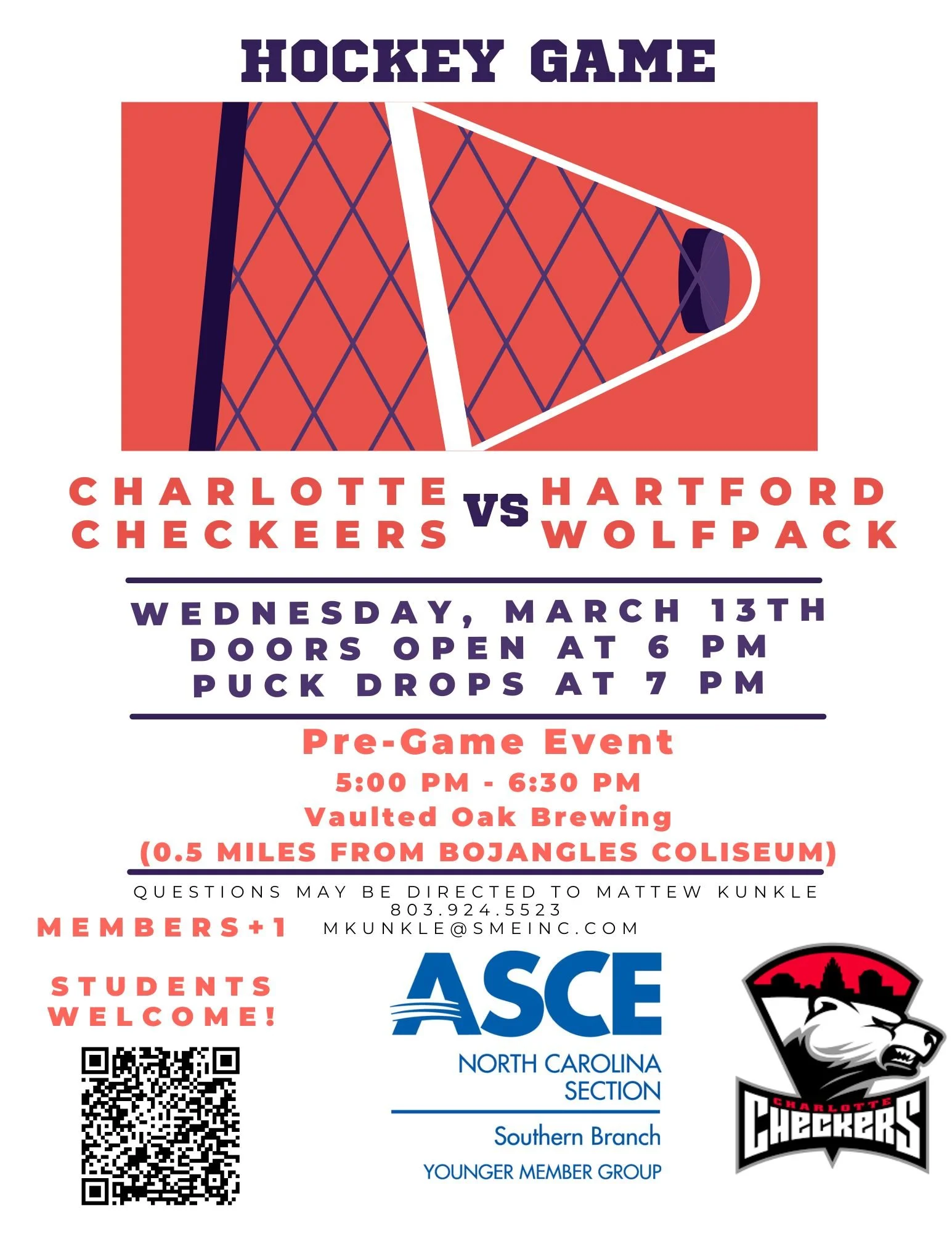 YMF Charlotte Checkers Hockey Social