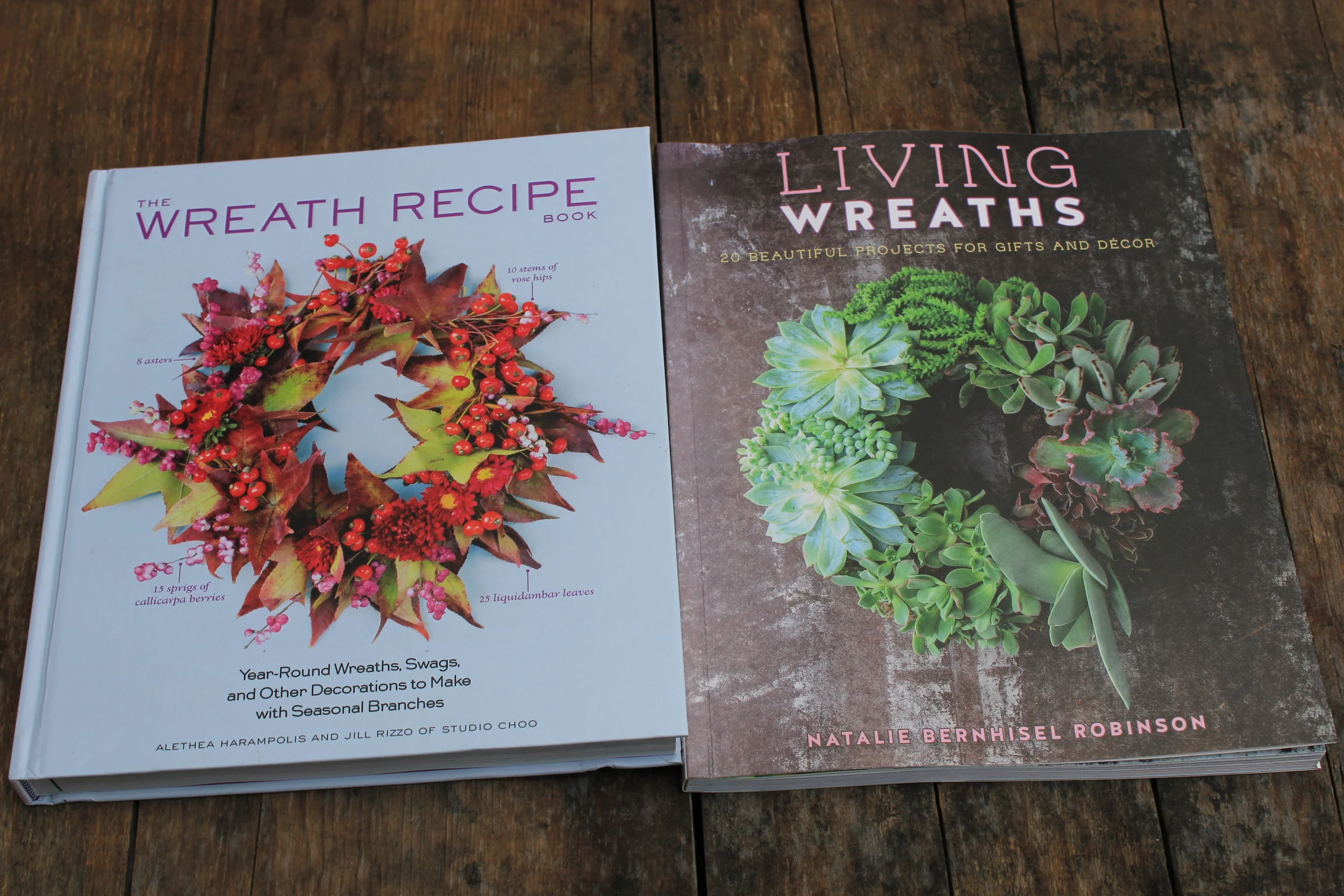 I love to be inspired by other florist. Recommended wreath books The Wreath Recipe by Alethea Harampolis and Jill Rizzo of Studio Choo and Living Wreaths by Natalie Bernhisel Robinson. 