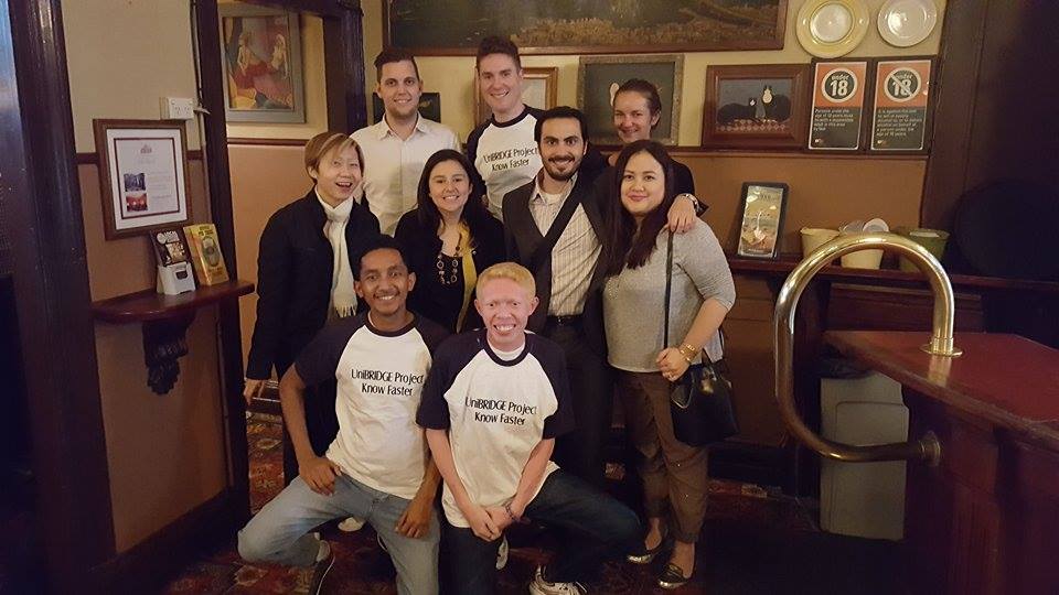 UniBRIDGE Project participants from Indonesia hang out with AIYA members in Sydney while on their Australian in-country study tour, August 2016.