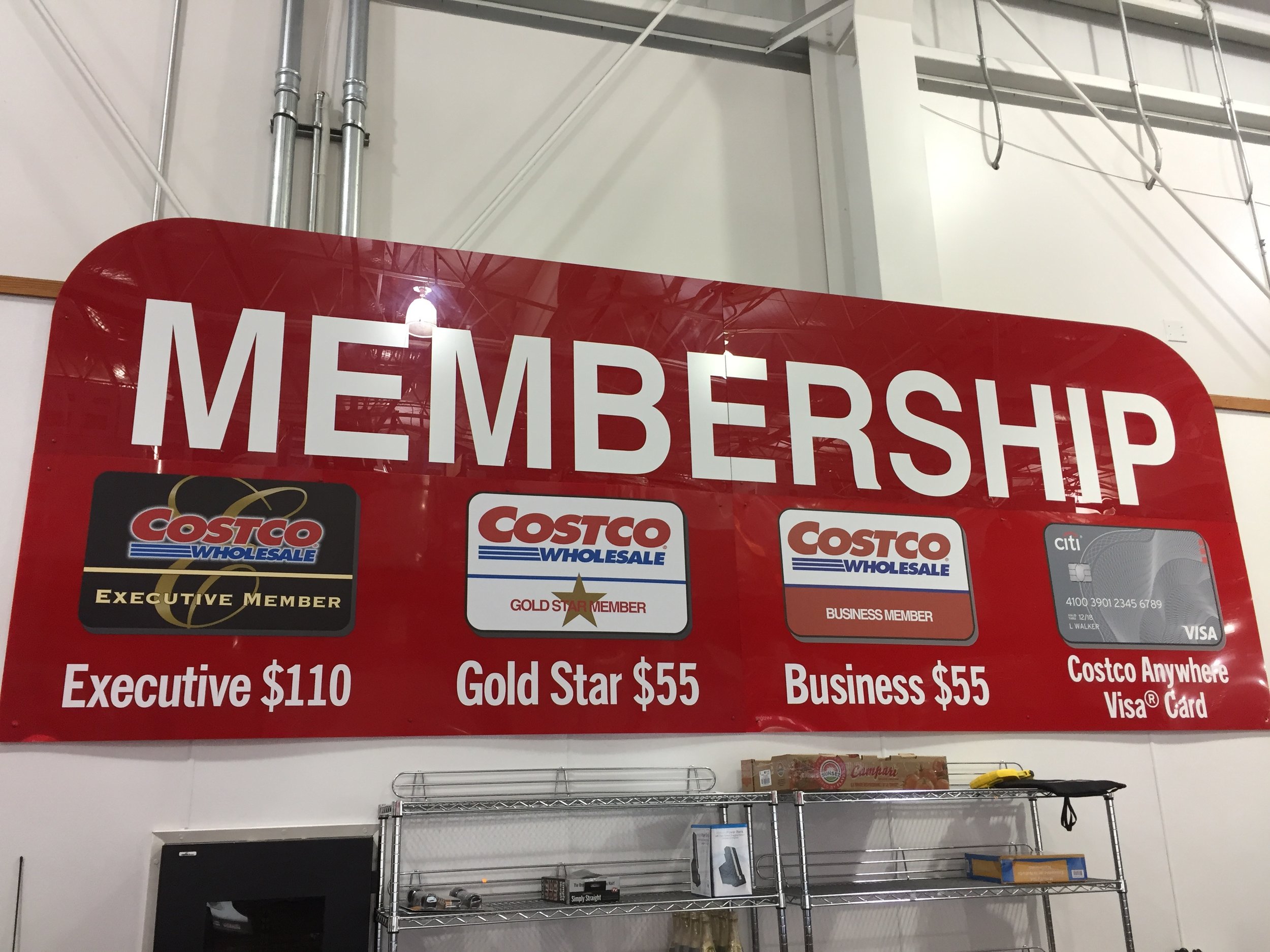 The membership options at Costco. It is a little misleading because both Gold Star and Business memberships can be upgraded to the Executive tier.