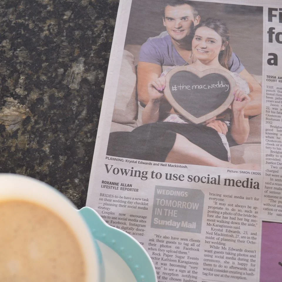Rock Paper Sugar Events was featured in The Saturday Advertiser! (28 March 2014)