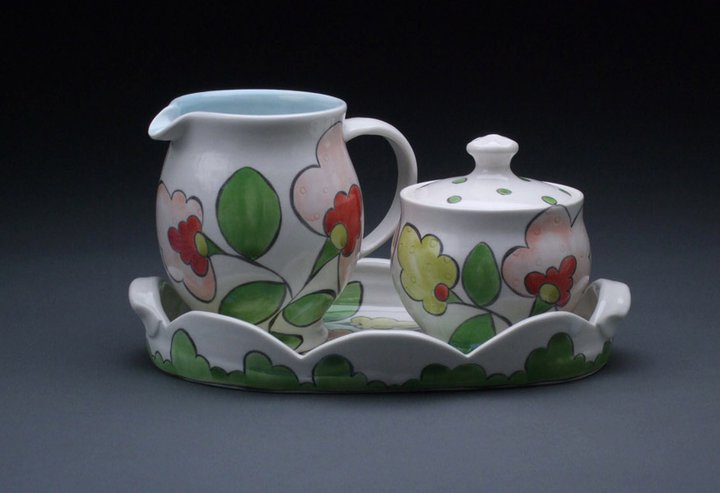 Fancy Bloom Cream and Sugar Set