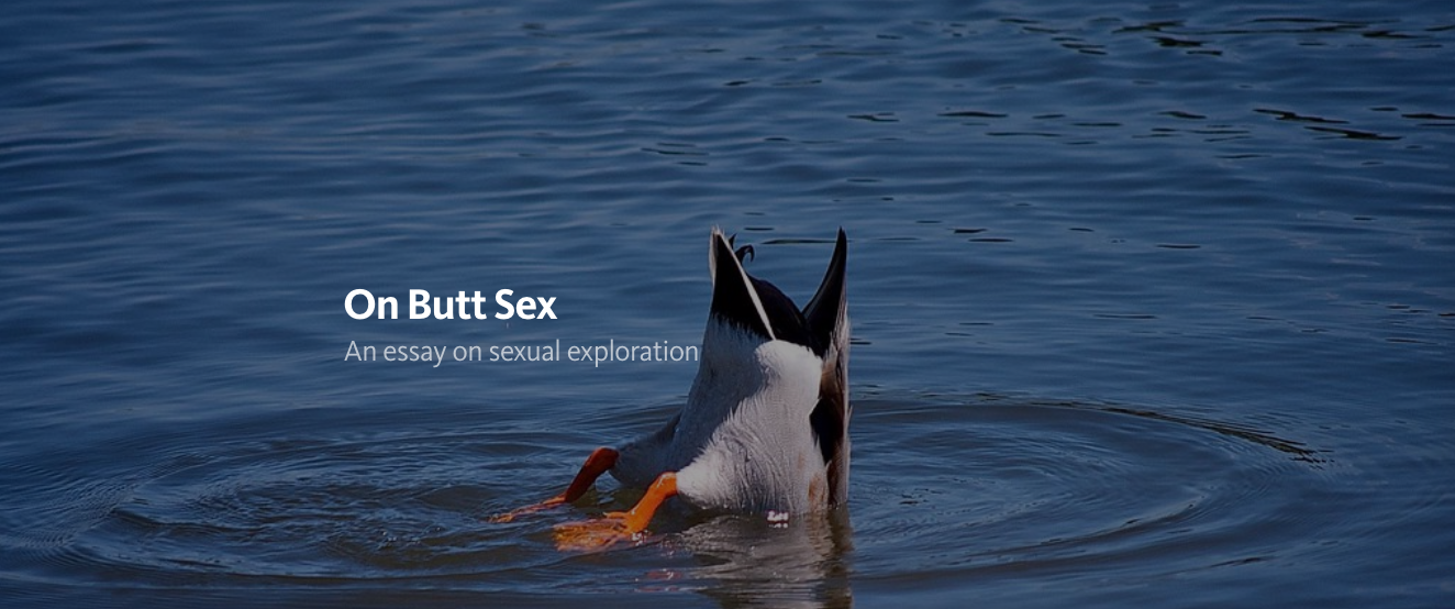 On Buttsex: An essay of sexual exploration