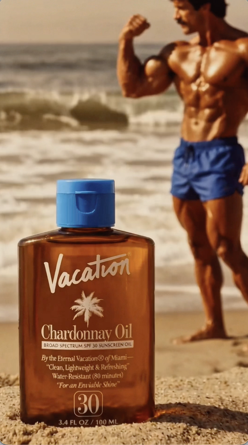 Vacation Chardonnay Oil - for an enviable shine #ai #aicontentcreation #vacation