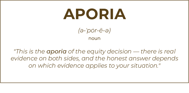Visual definition of the word Aporia.