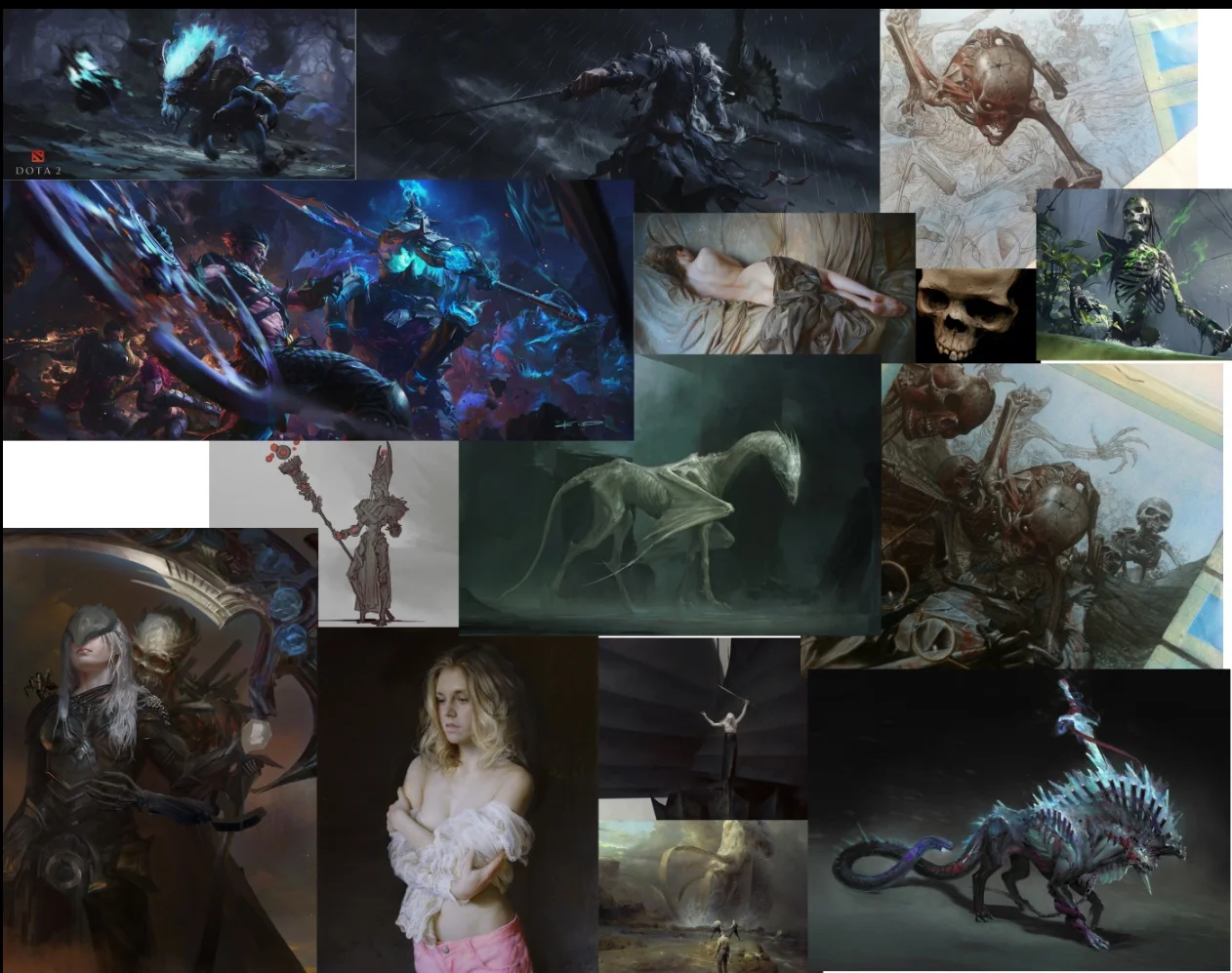 The Mood board I used for these pieces, The artworks are from: Stanton Fen g , Serge Marshennikov , Riccardo Fedderici , Carlyn Lim , xiaodi jin and Chase Stone