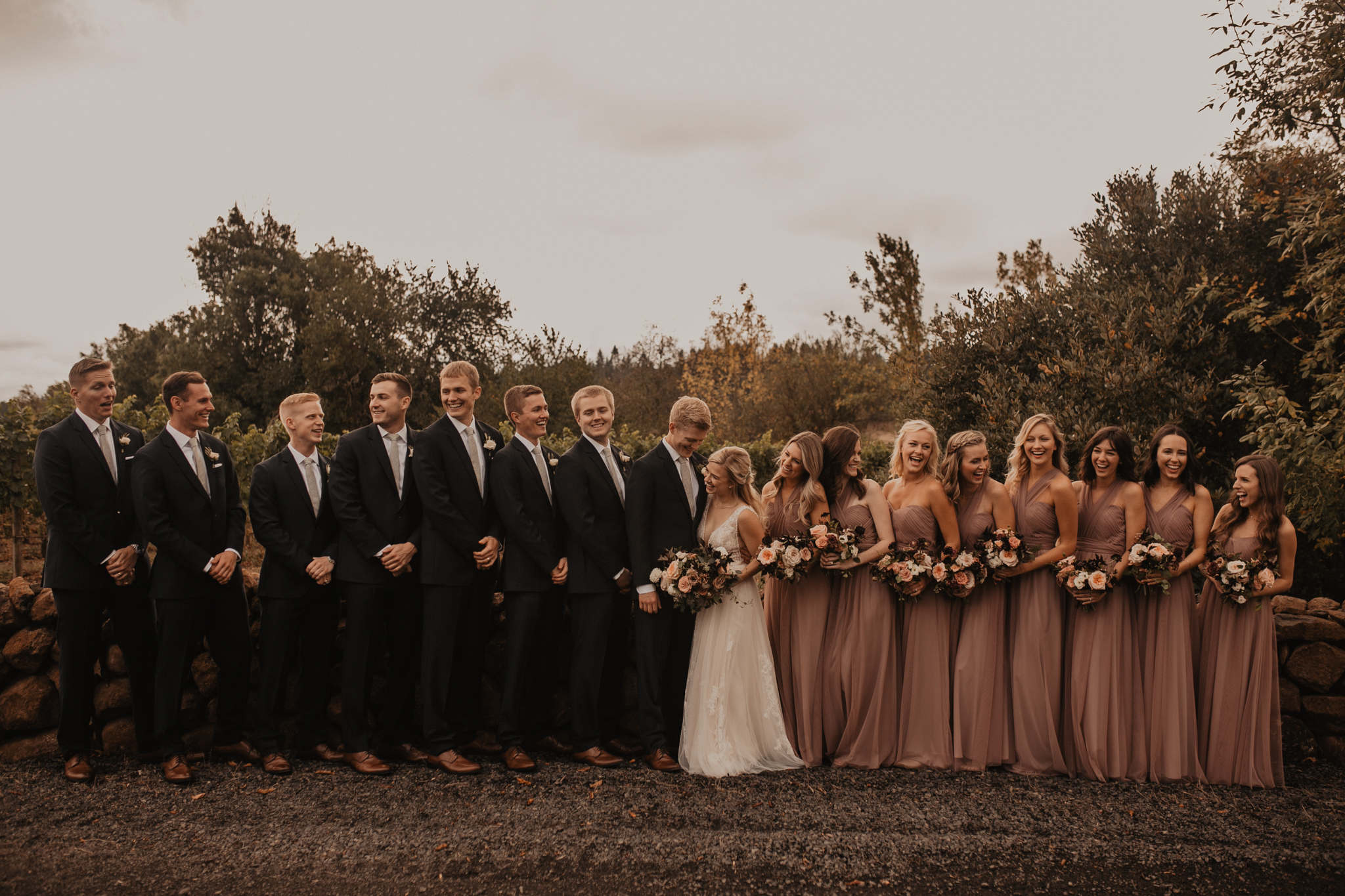 Zenith Vineyard wedding party photos