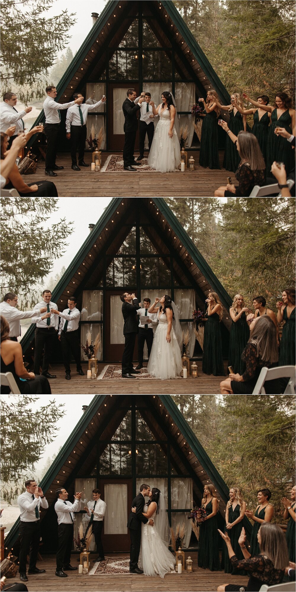 Intimate A-Frame Cabin Wedding at Mt. Rainier, WA