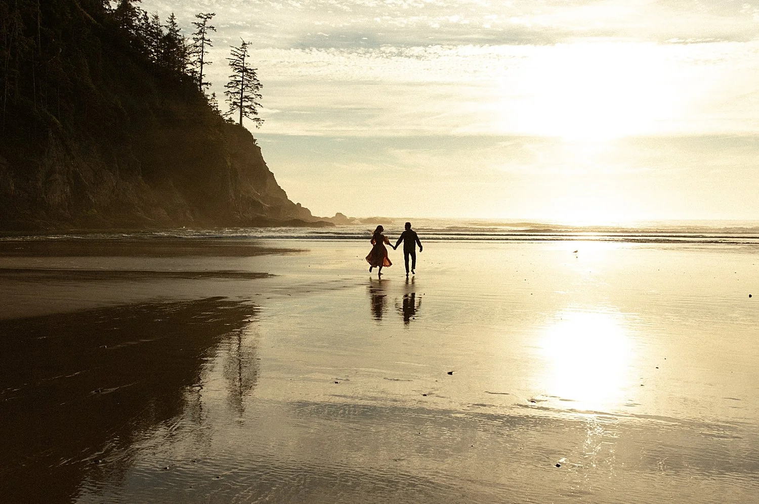 Golden Oregon Coast Engagement Session | Short Sands Beach