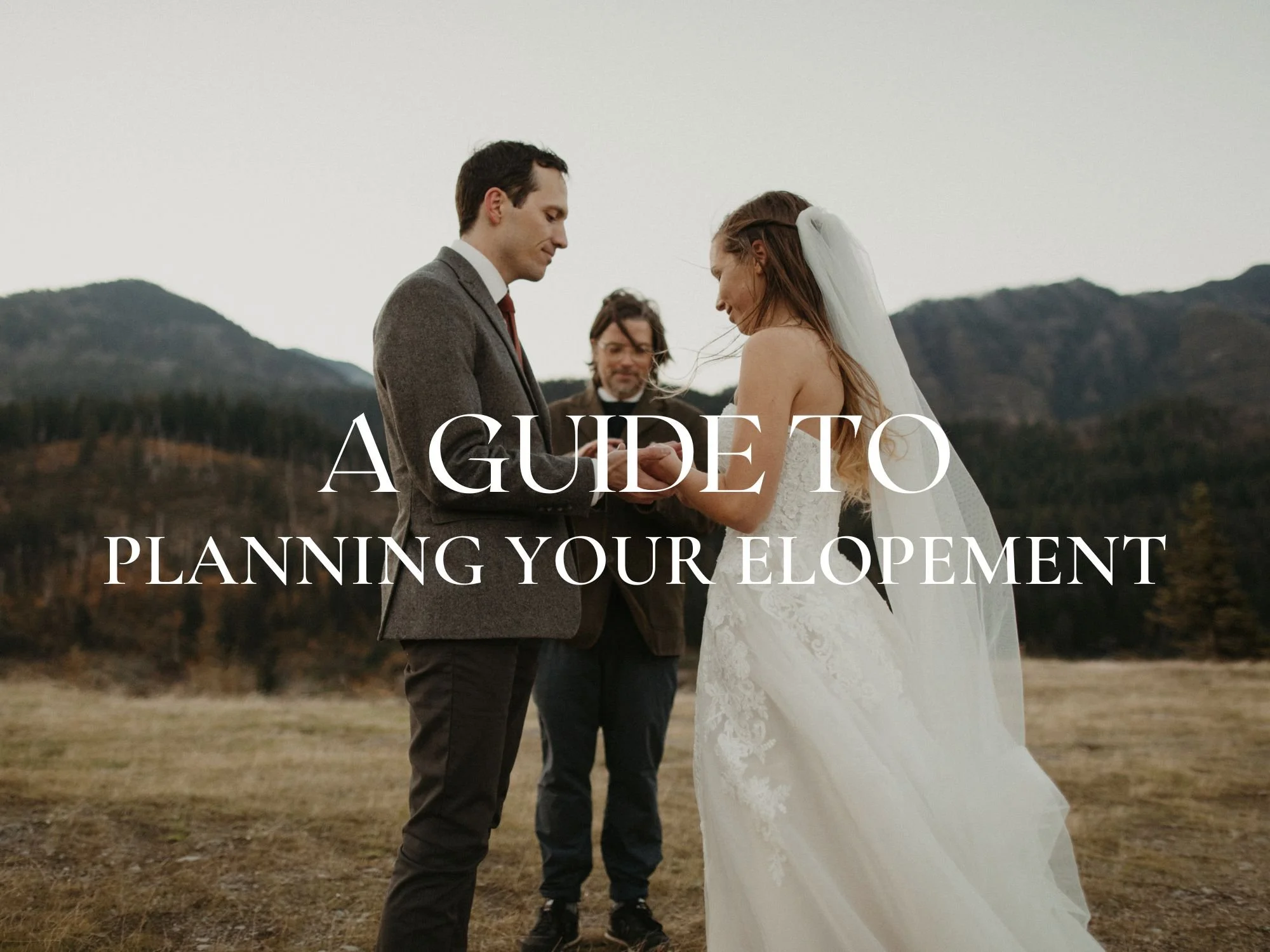 Elopement couple saying vows