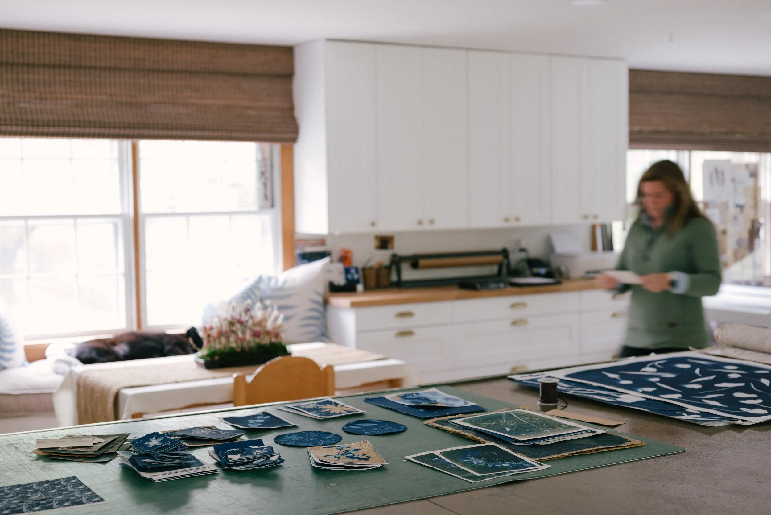Studio of Sarah Bourne Rafferty of Atwater Designs, showcasing original work photographed by Tina Crespo