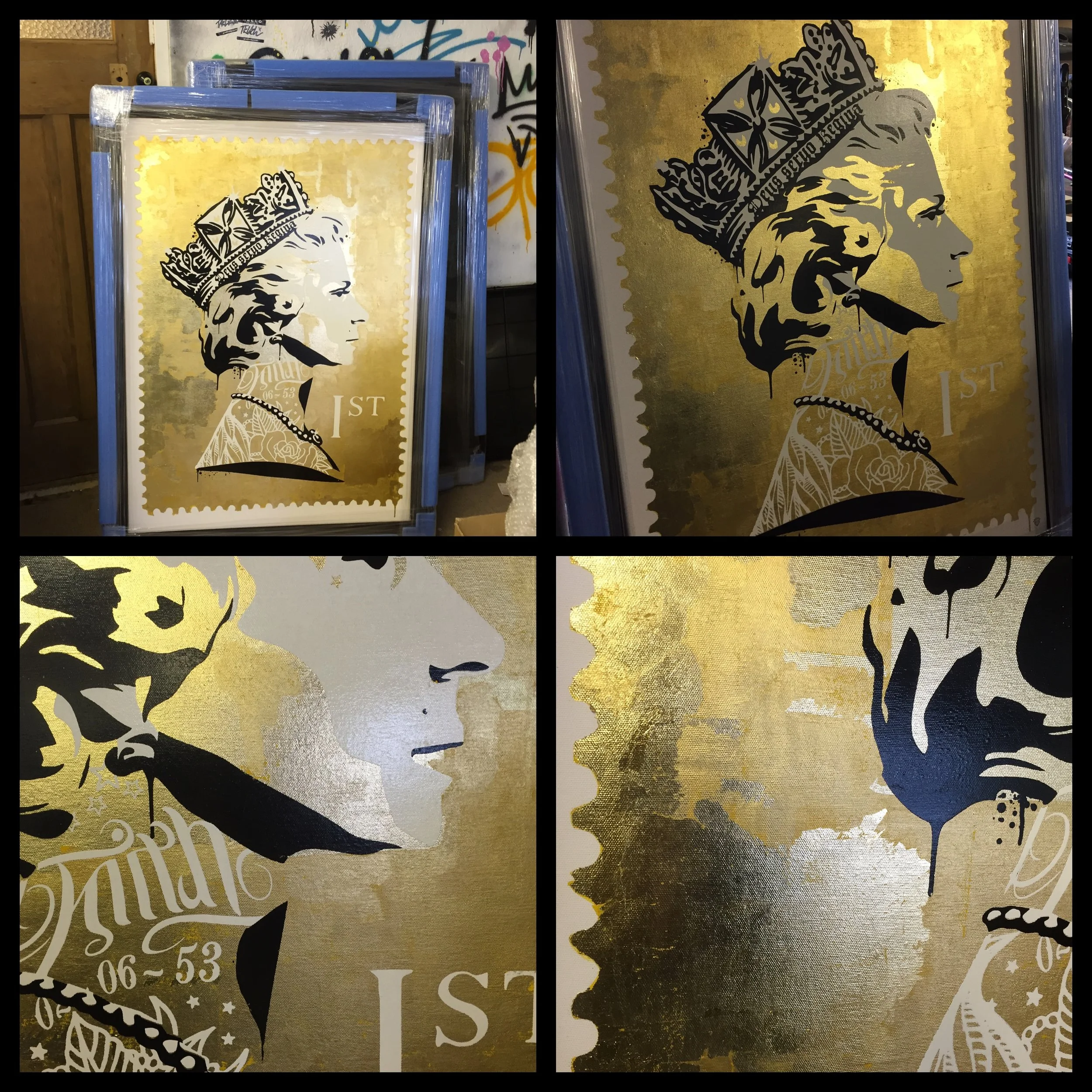 God save the Queen - 24k Gold Leaf.