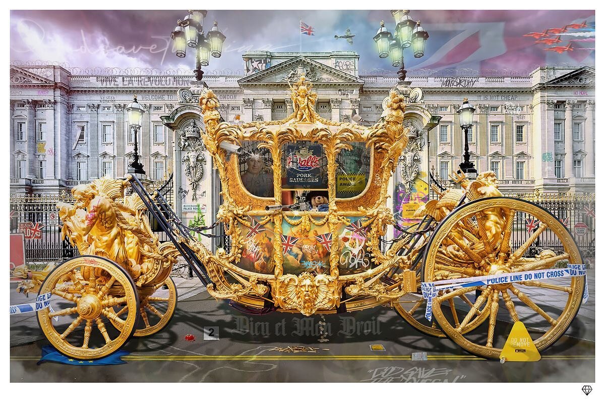 &lsquo;Royal Drive-by&rsquo; now available exclusively through @generationgalleryofficial plus I&rsquo;ll be at Grand Designs Live in London launching this exclusive piece of art artwork to celebrate the coronation (edition of 45) with @generationgal