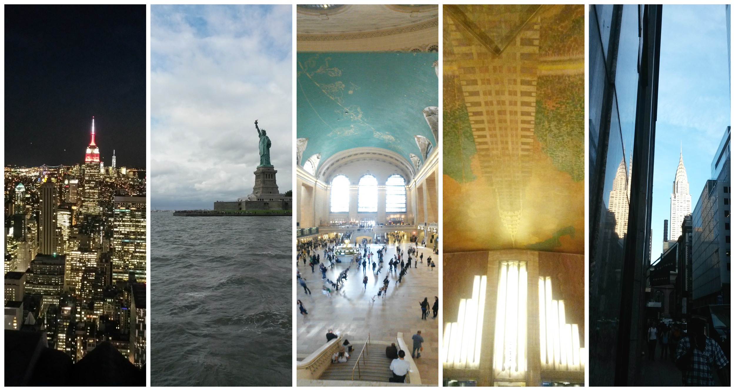 Empire state, Lady Liberty, grand central, Chrysler building interior and view of.