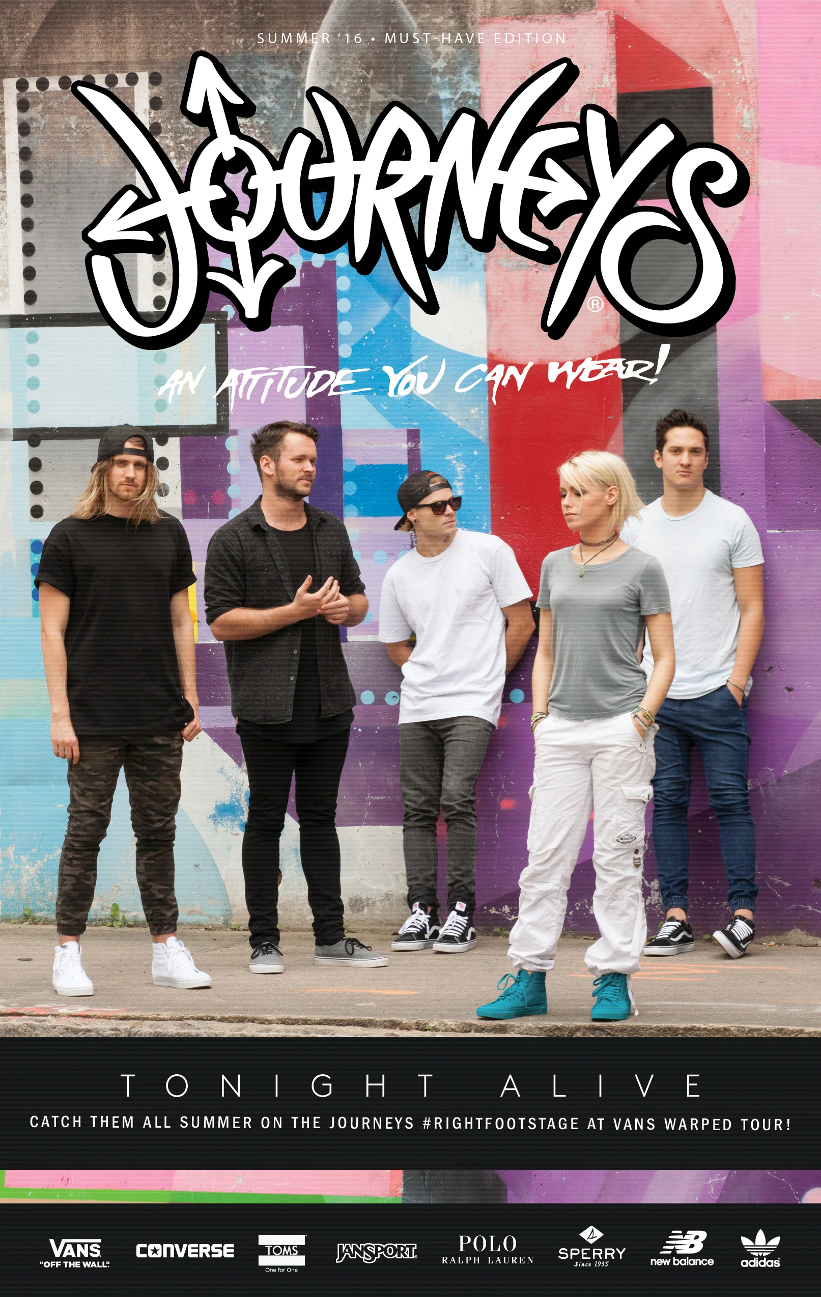 Journeys Summer 2016 Catalog featuring Tonight Alive band