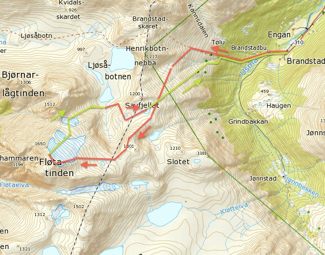 Fløtatinden 1711moh