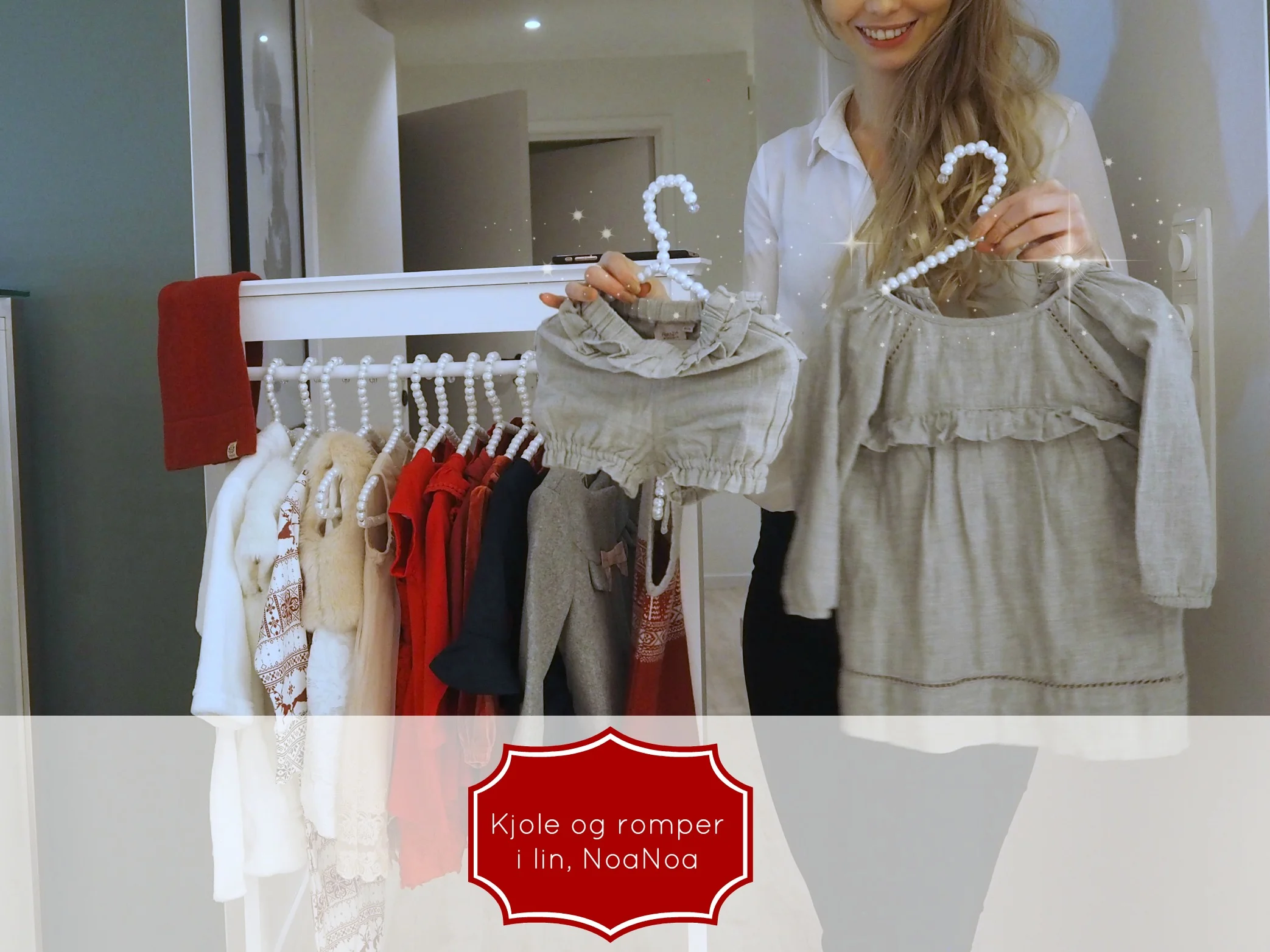 a babygirls outfit for christmas / en pikes julegarderobe. Kjole og romper i lin fra NoaNoa