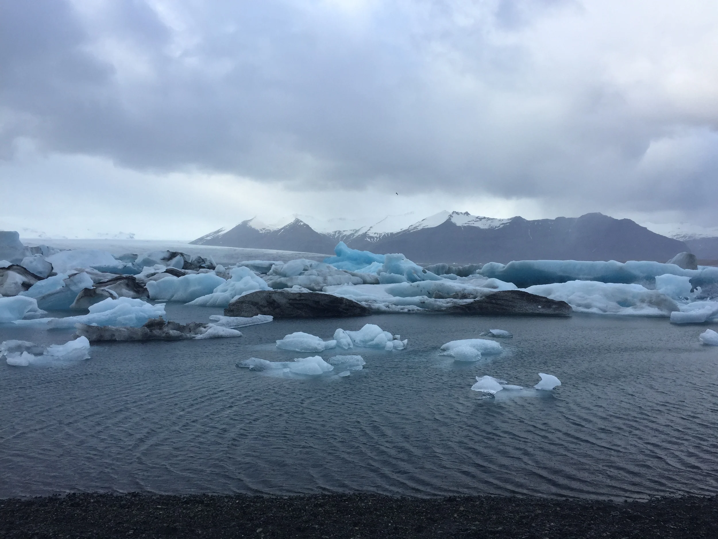Blue galciers in Glacier Lagoon near Höf