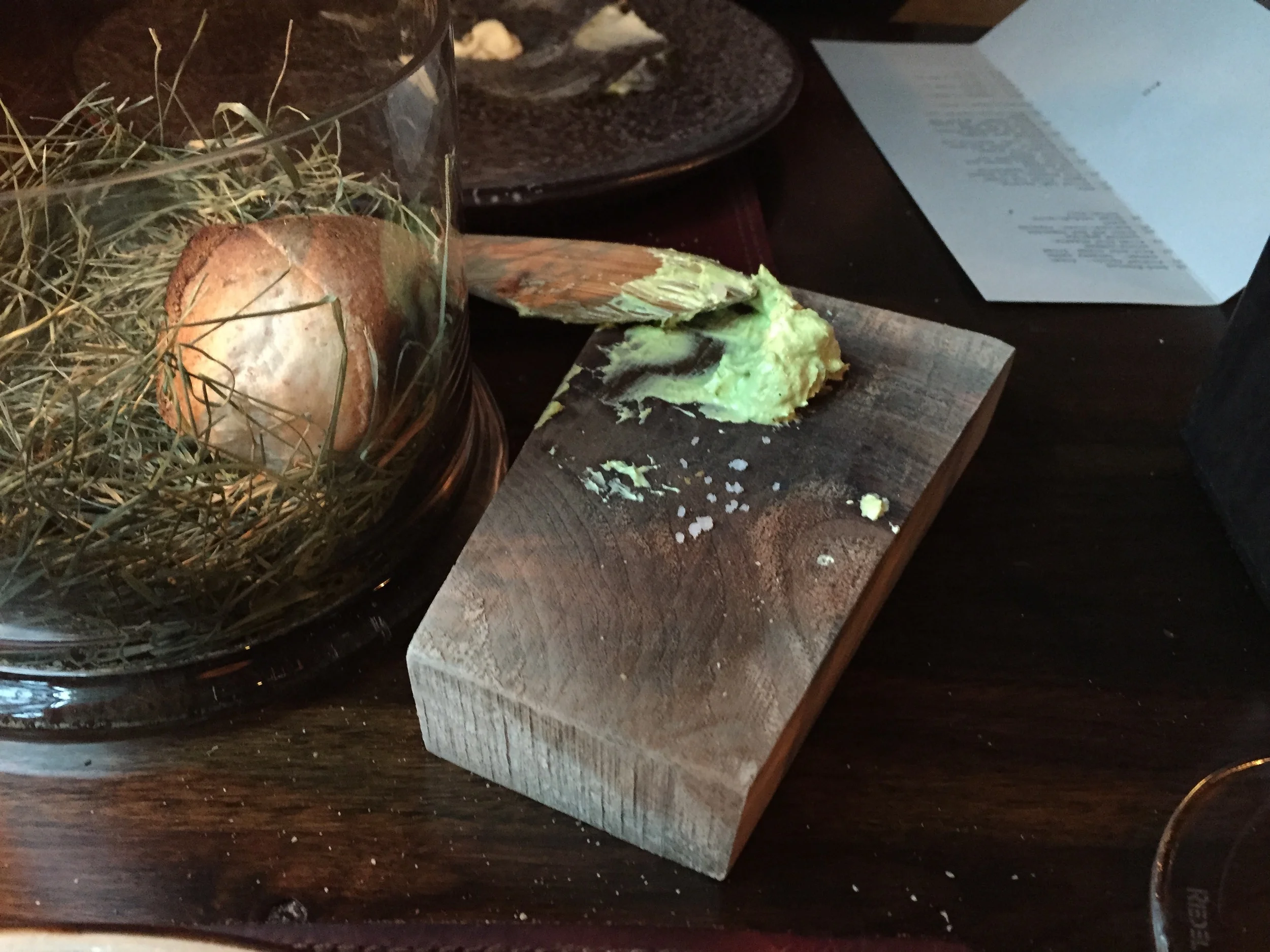 Herbed lamb fat and bread at Dill Restaurant in Reykjavic