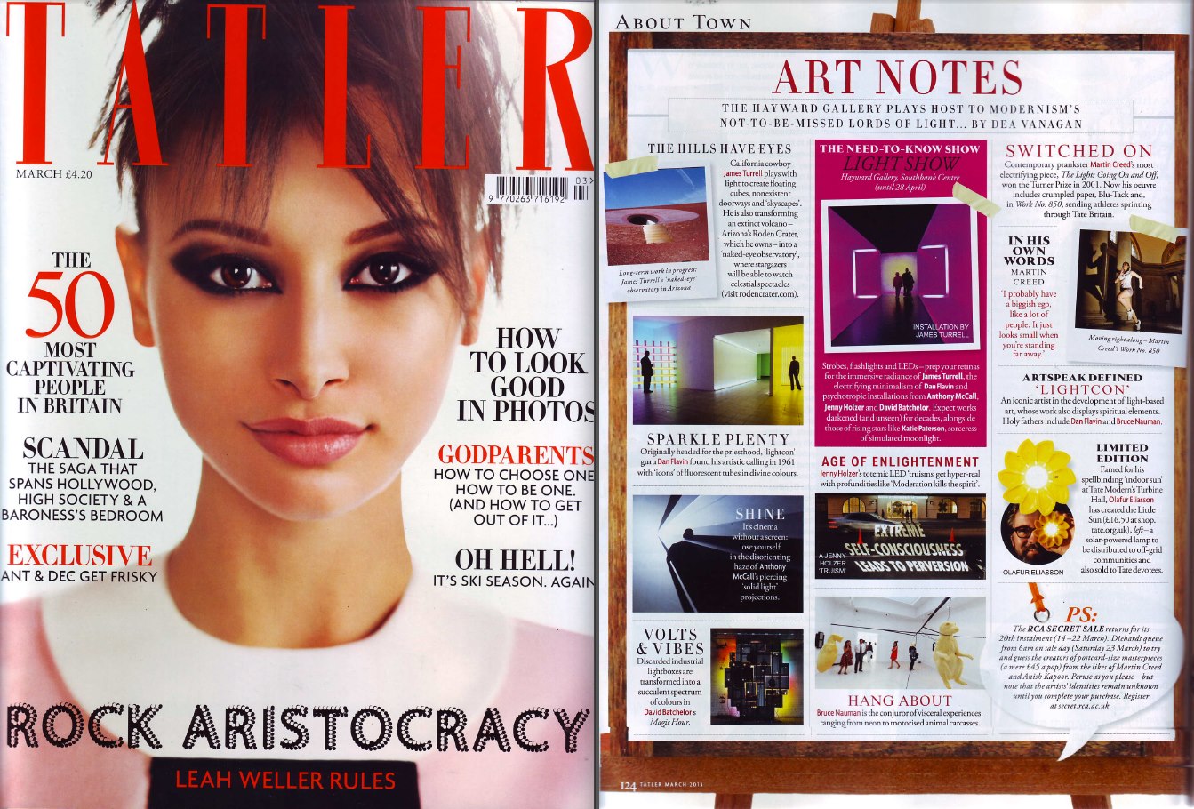 TATLER MAGAZINE, Art Notes: Writer