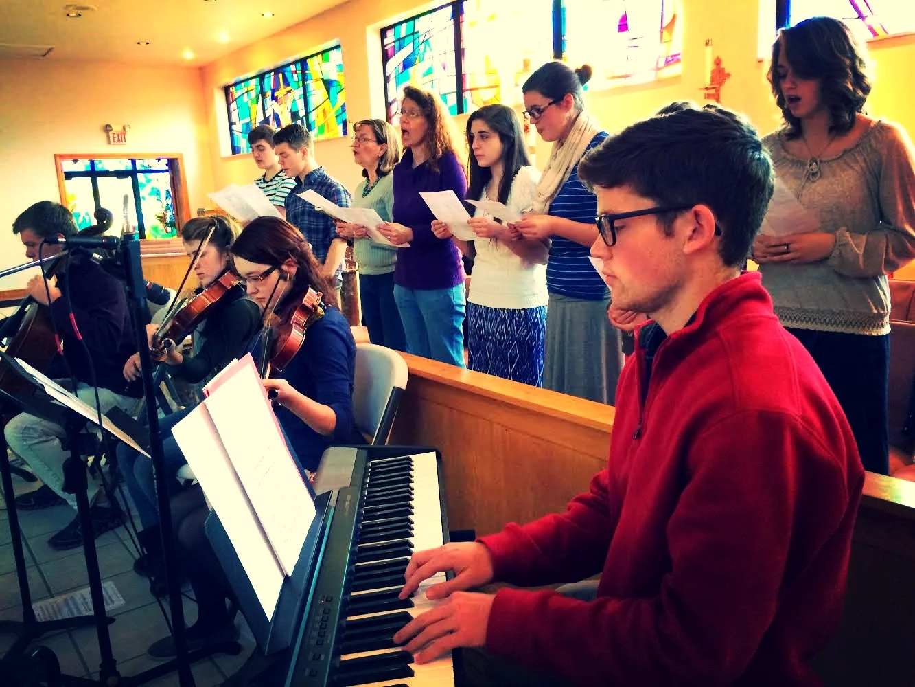 Holy Hour. Catholic Central Senior Retreat at Holy Family Church in Steubenville, November 2014