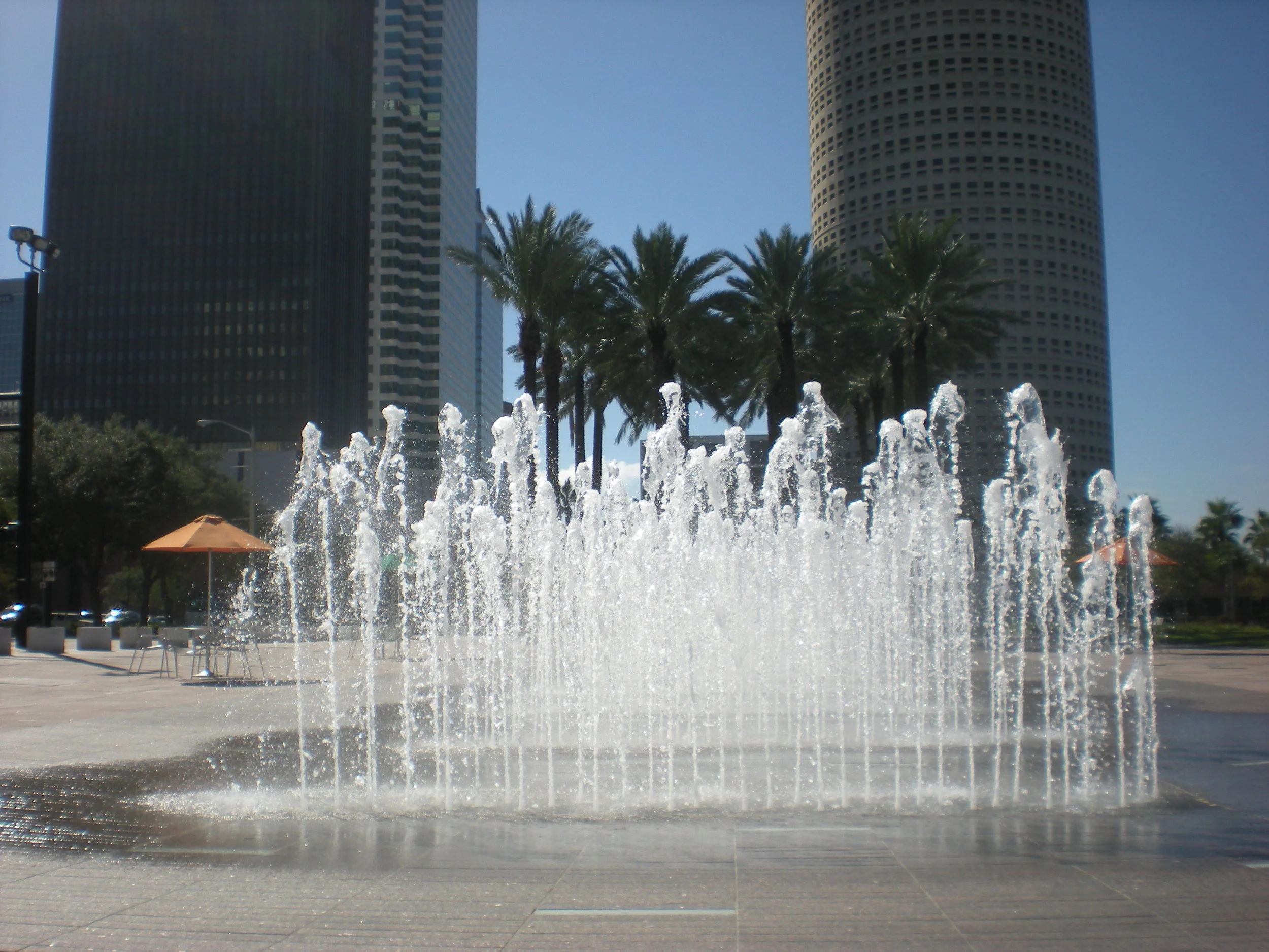COOL COMFORT: Dancing fountains cool and delight.