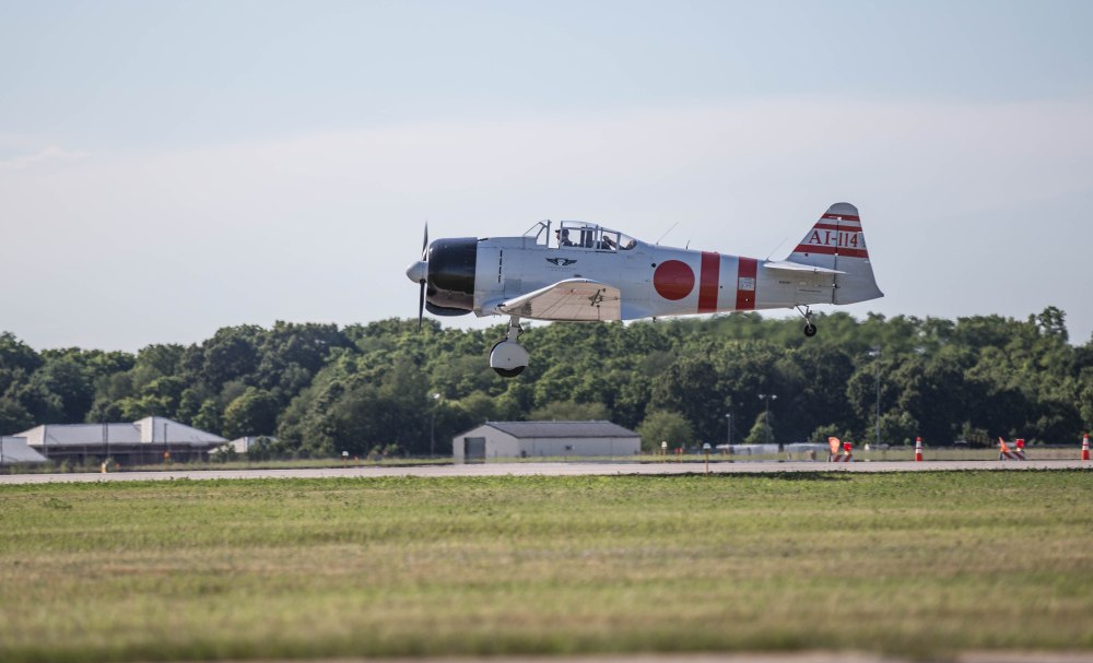 Plane taking off during one of the afternoon sessions.
