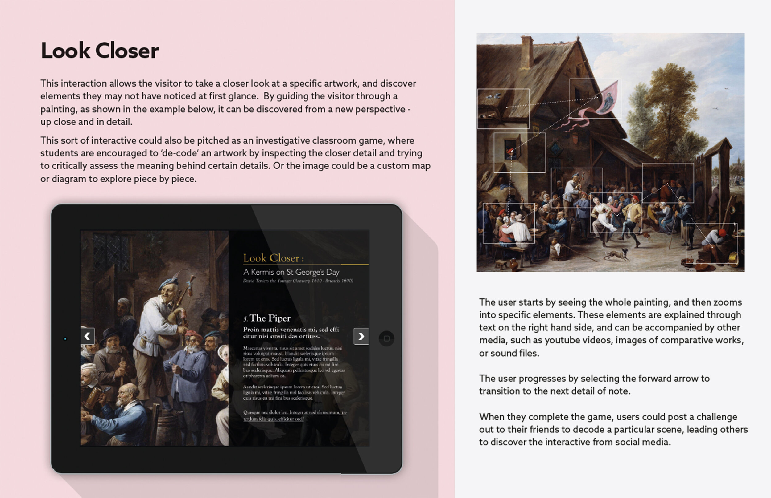 One of the pages from the idea catalogue