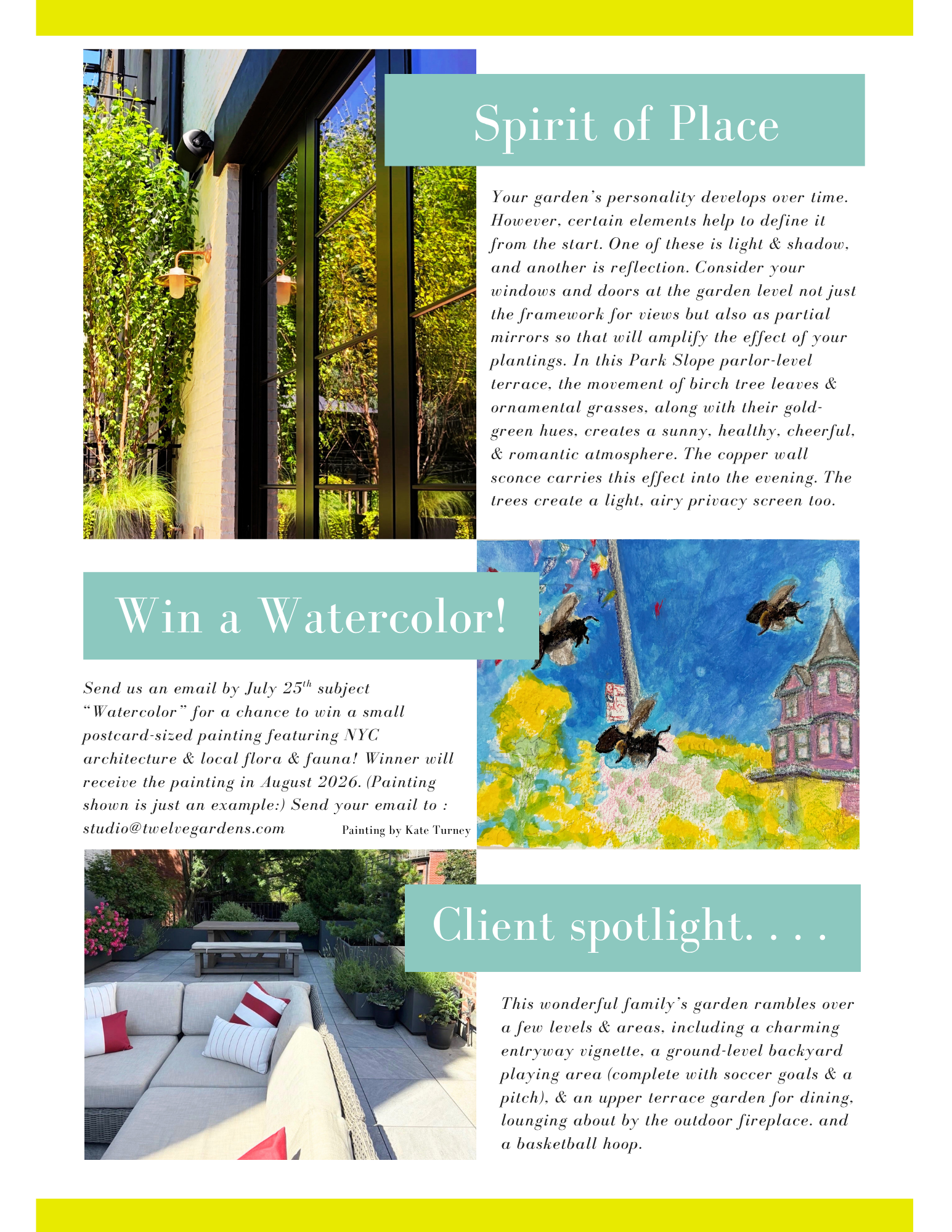 Page 3 About the Garden Summer 2026 Twelve Gardens Newsletter