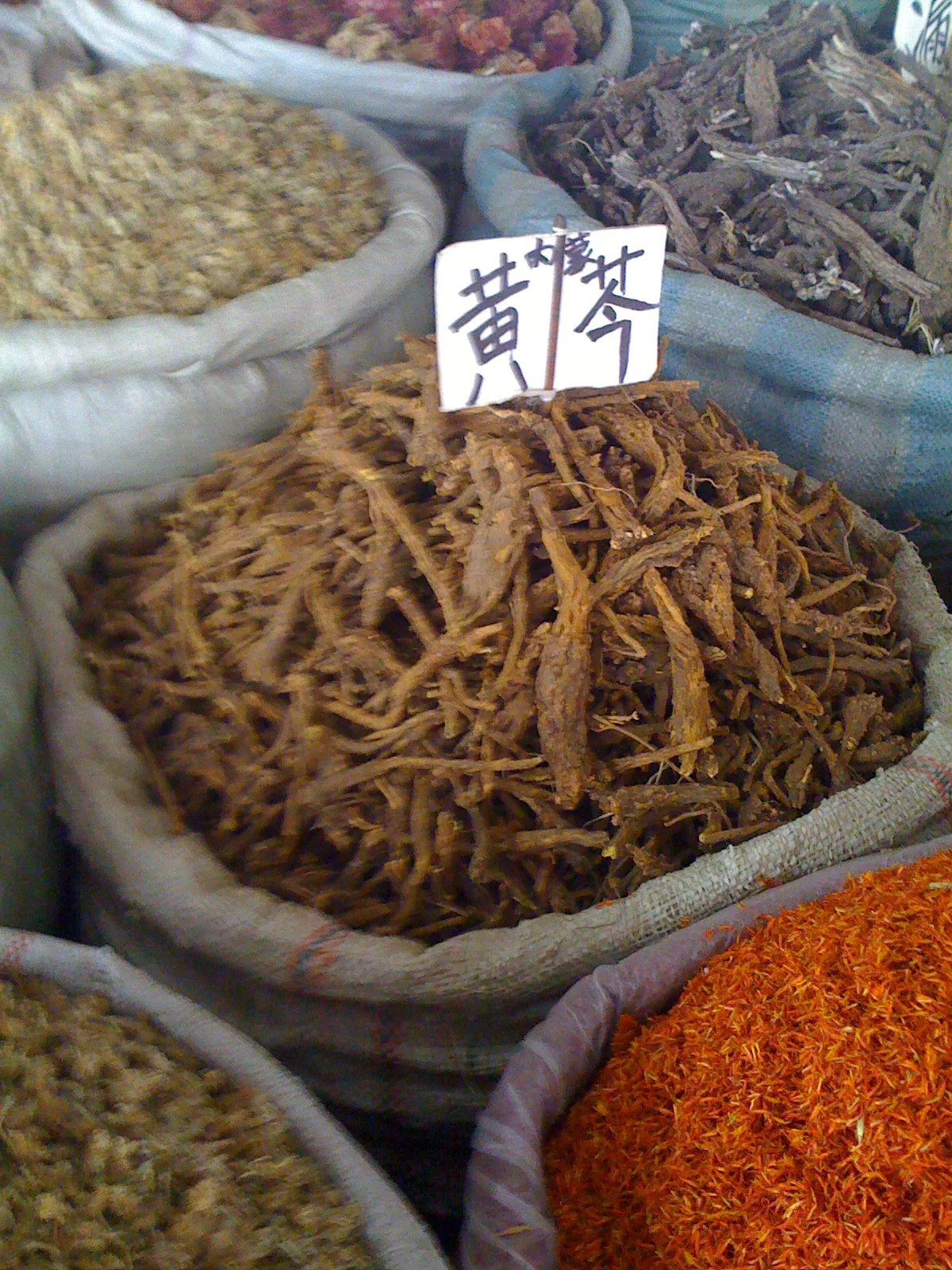 Scutellaria in Outdoor Herbal Market (Chengdu China)