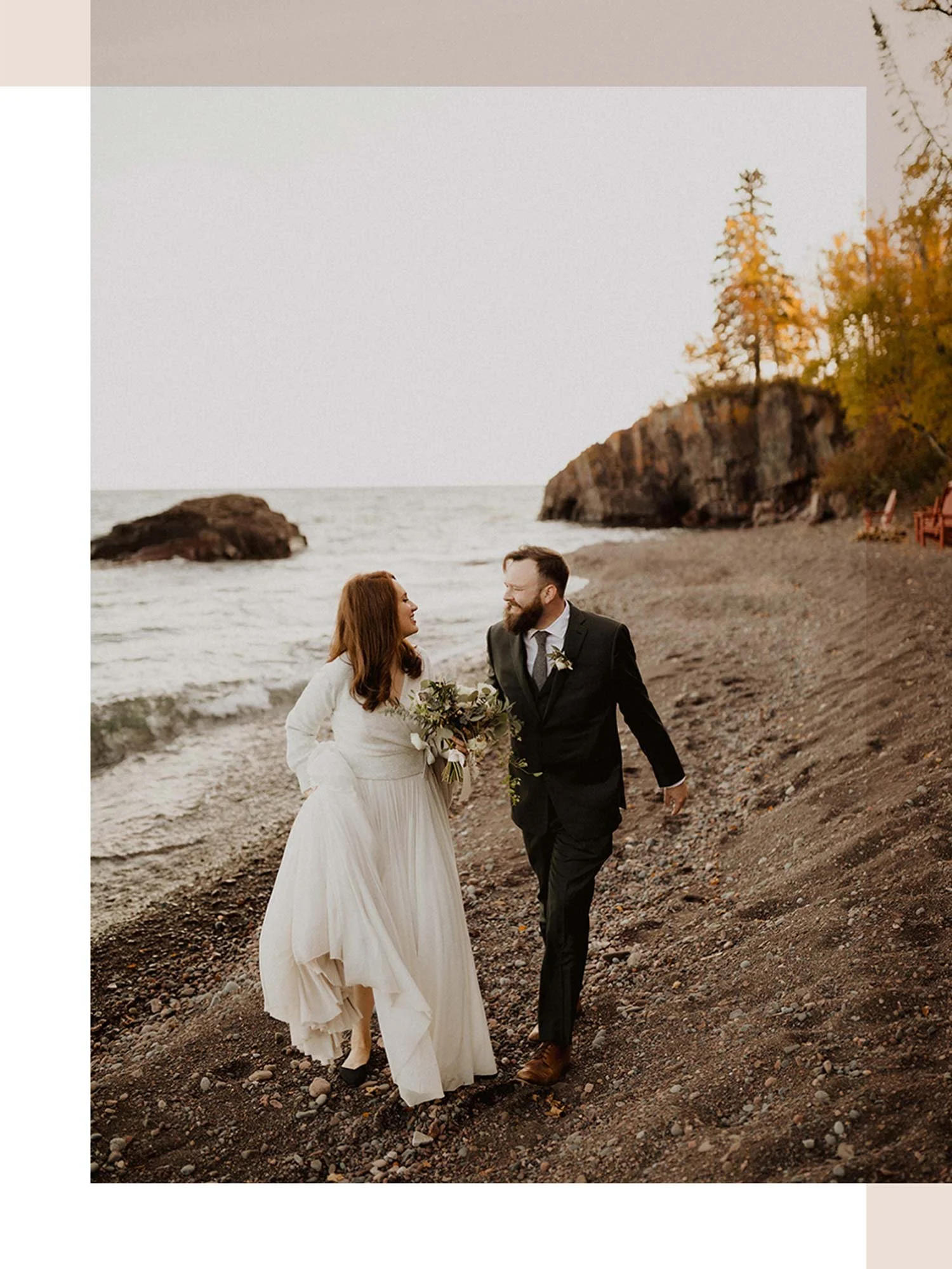 Laura &amp; Blake | The Lutsen Resort Intimate Shoreline Elopement