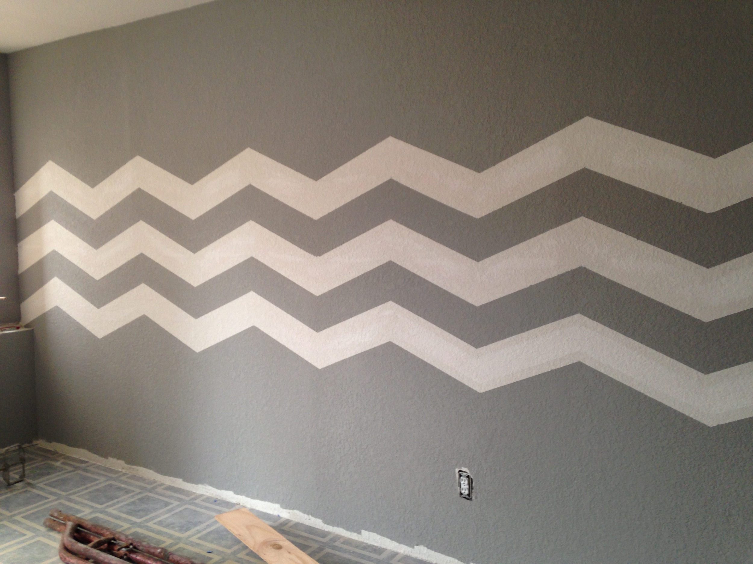 Chevrons on the wall...not as easy as it seems!