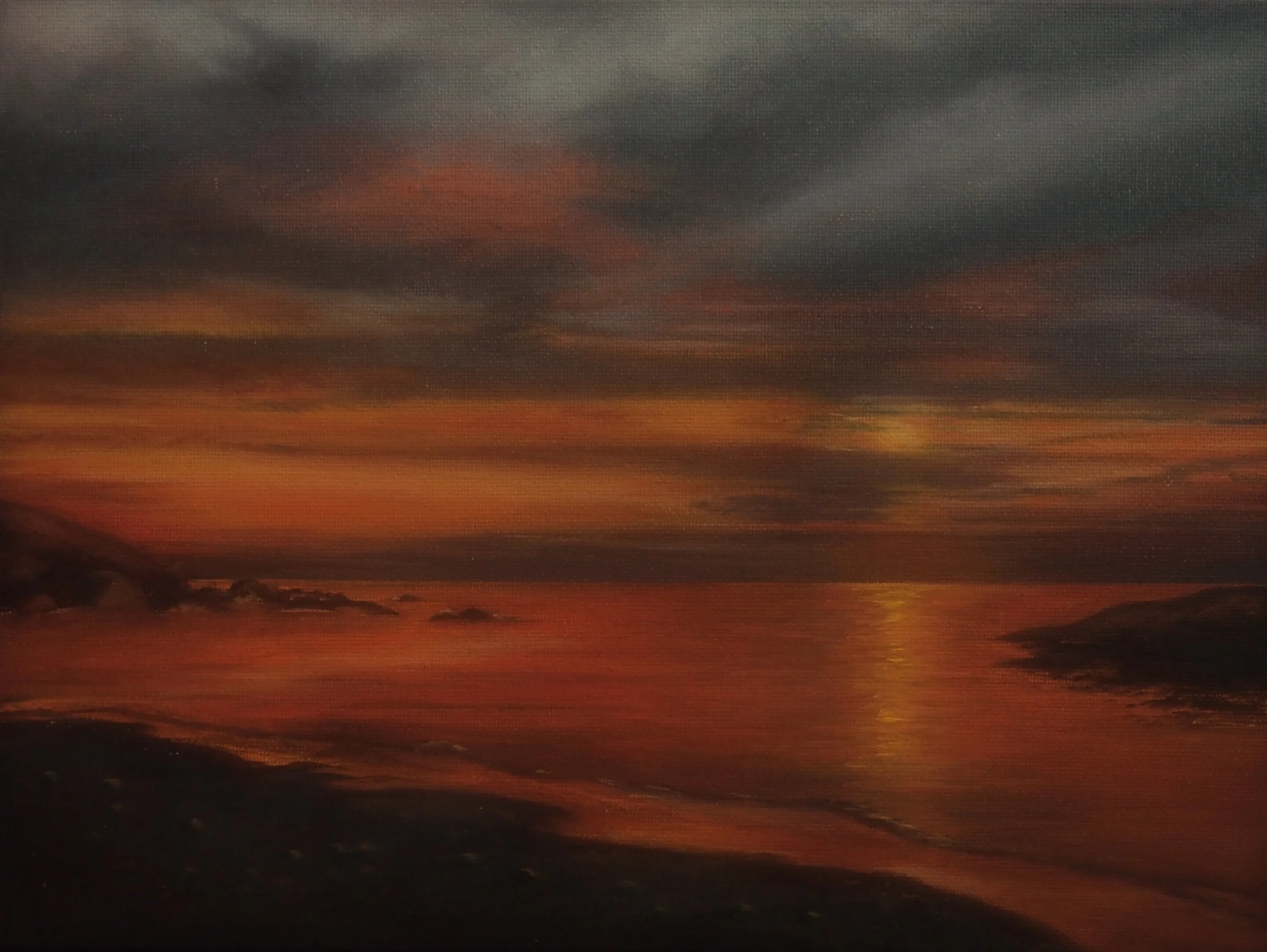 JoanMarie Palmer:Joan's Beach - Fall:2013:16%22x18%22.JPG