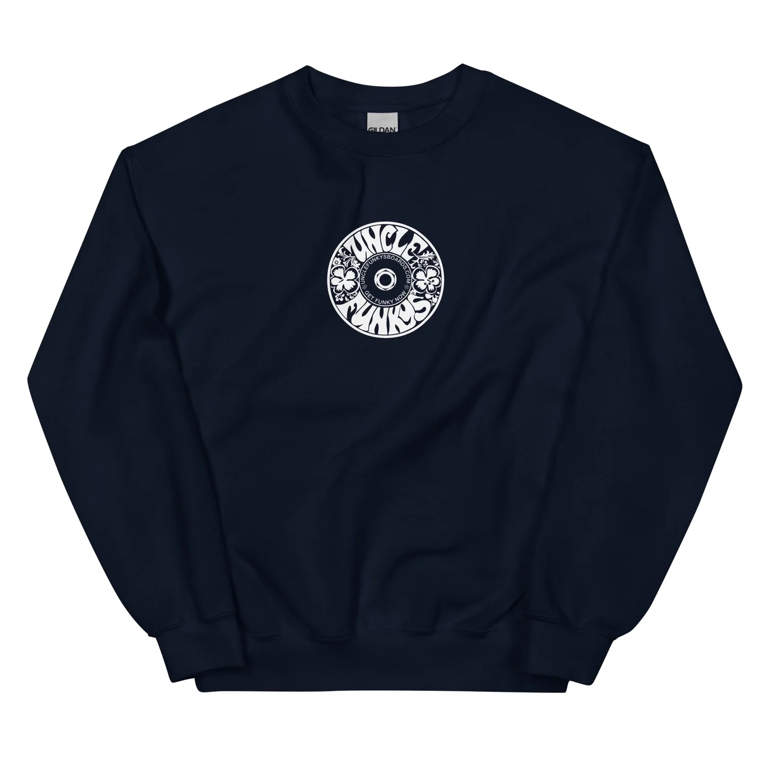 Uncle Funkys Classic Adult Crewneck Sweatshirt with White Logo 