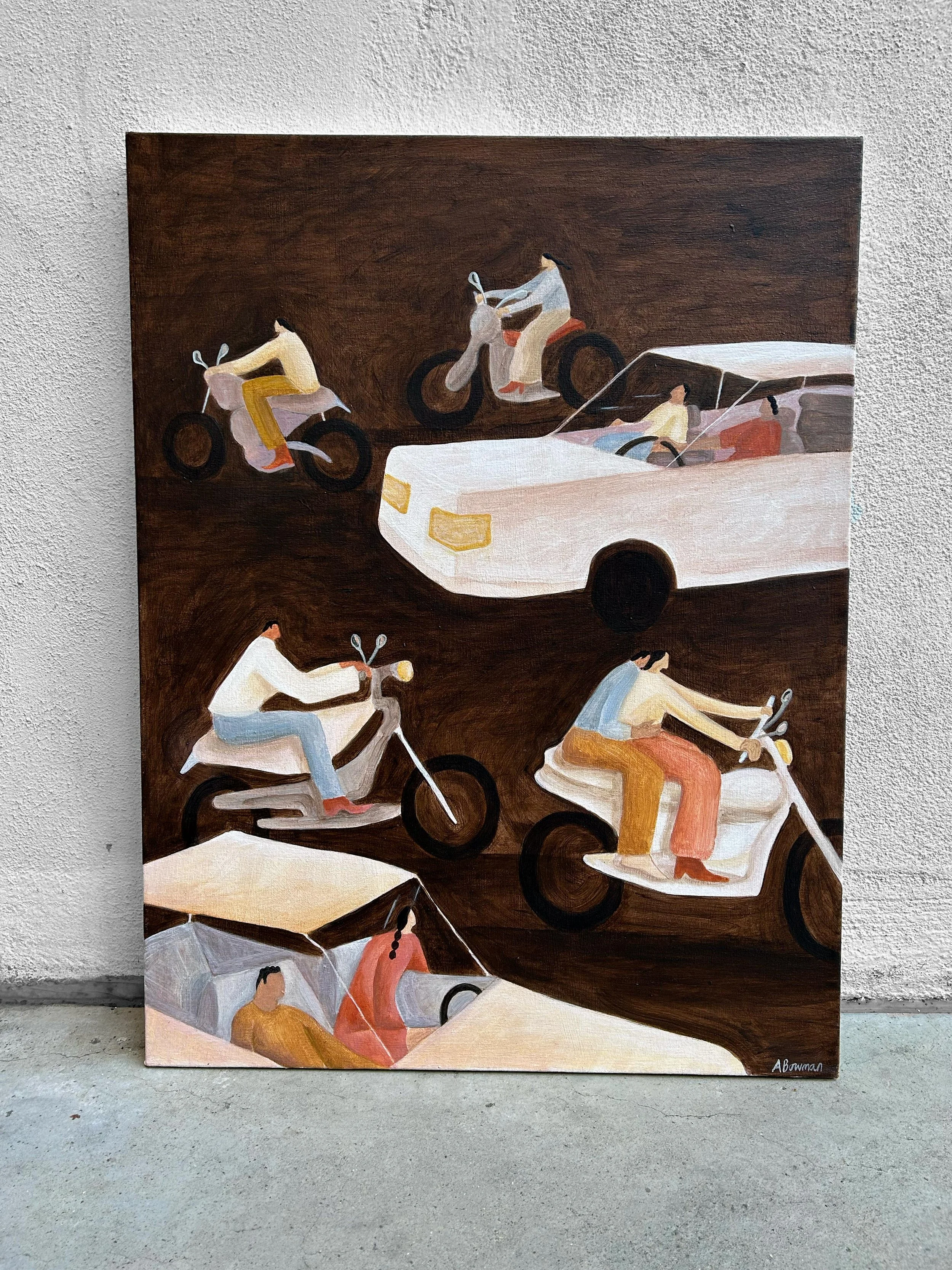  Night Ride  21” x 27”h  Acrylic on Canvas   2025 