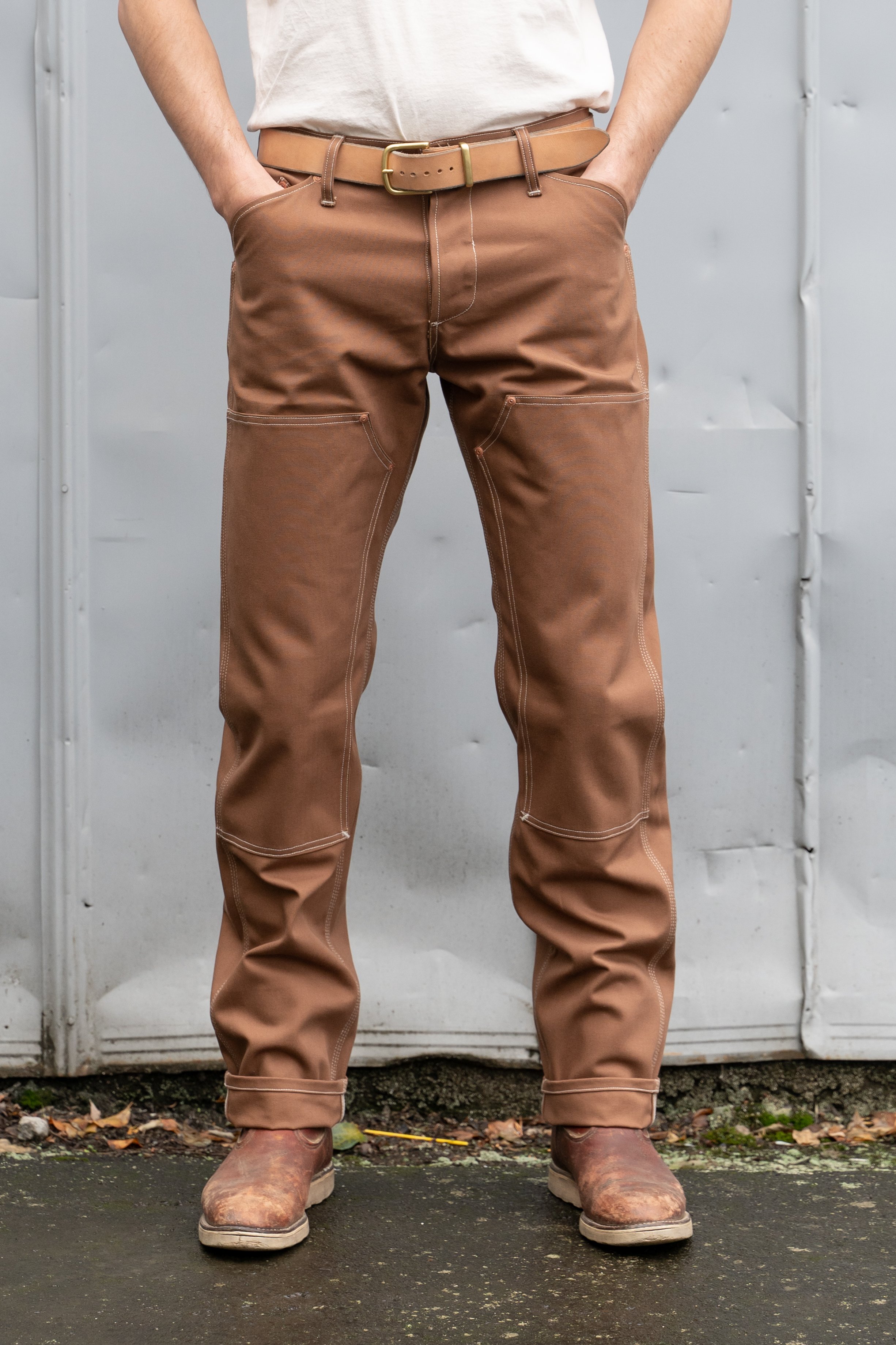 GN.01 Waxed Canvas Fitted Work Pant - Havana - Red Clouds