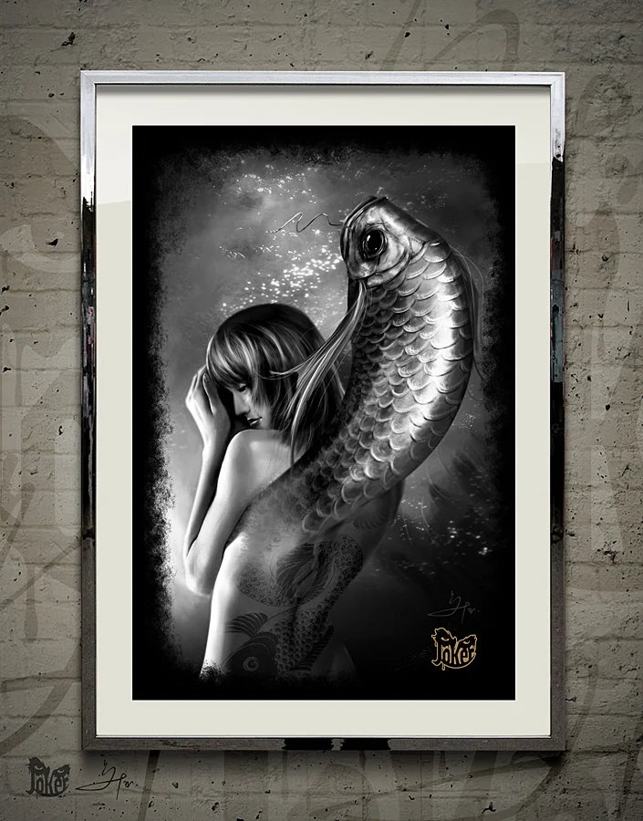Fine Art Paper Print, Koi Fish
