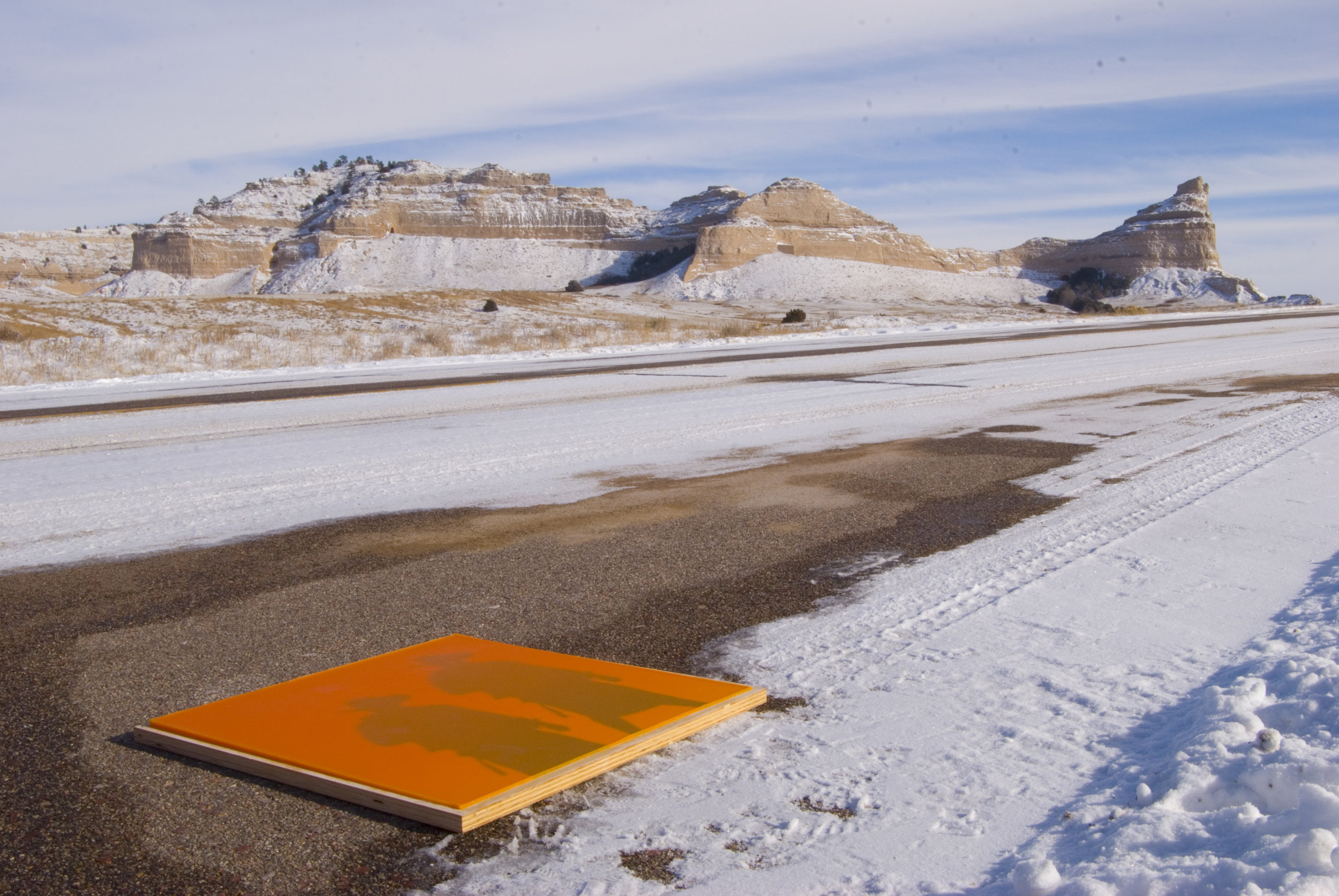 50 STATES WYOMING_Nick Vaughan and Jake Margolin_Wax panel in the snow at Scotts Bluff.jpg