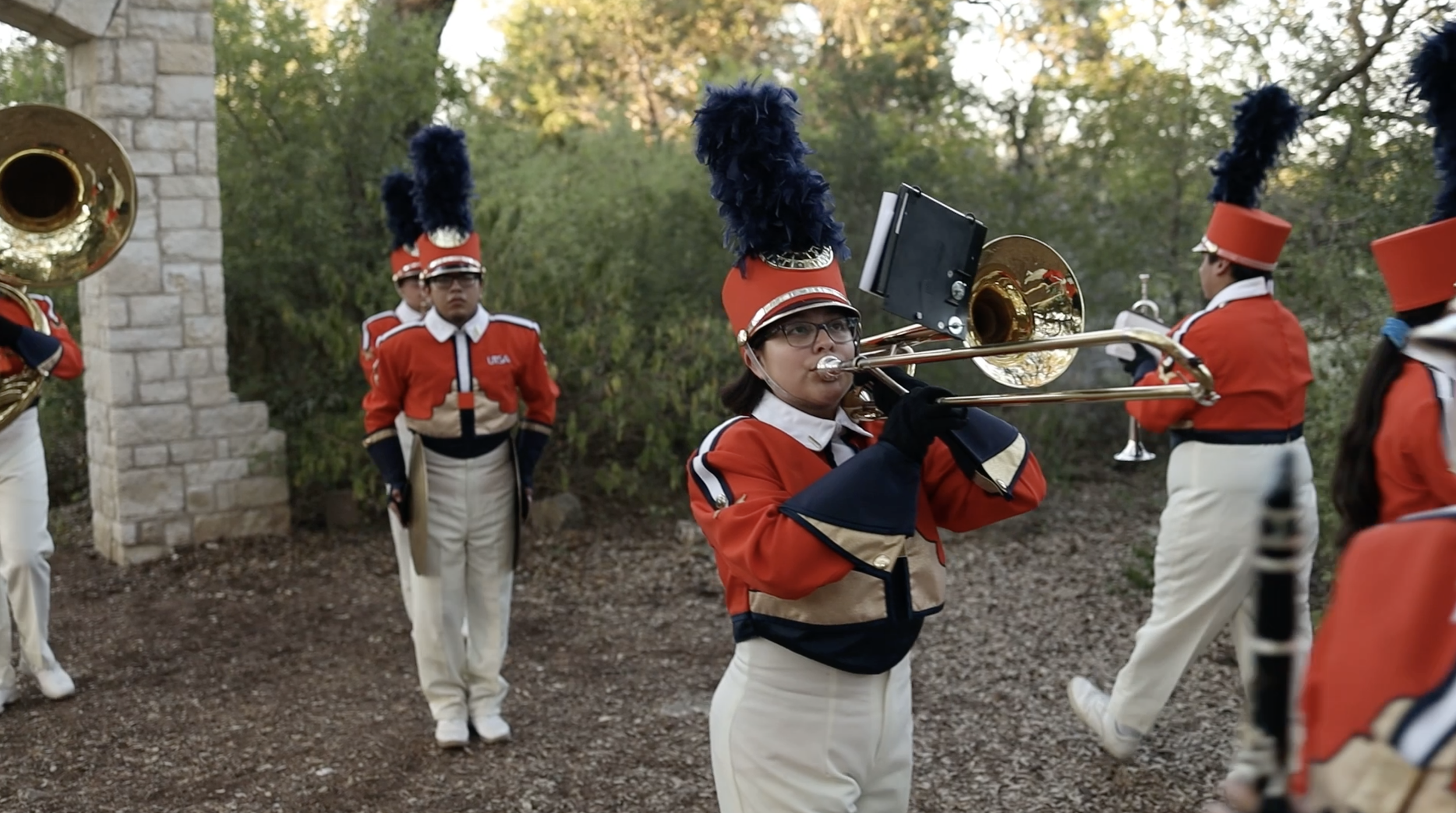  Steve Parker,  Sonic Meditation for Marching Band 1 , photograph Image courtesy of the Artist 