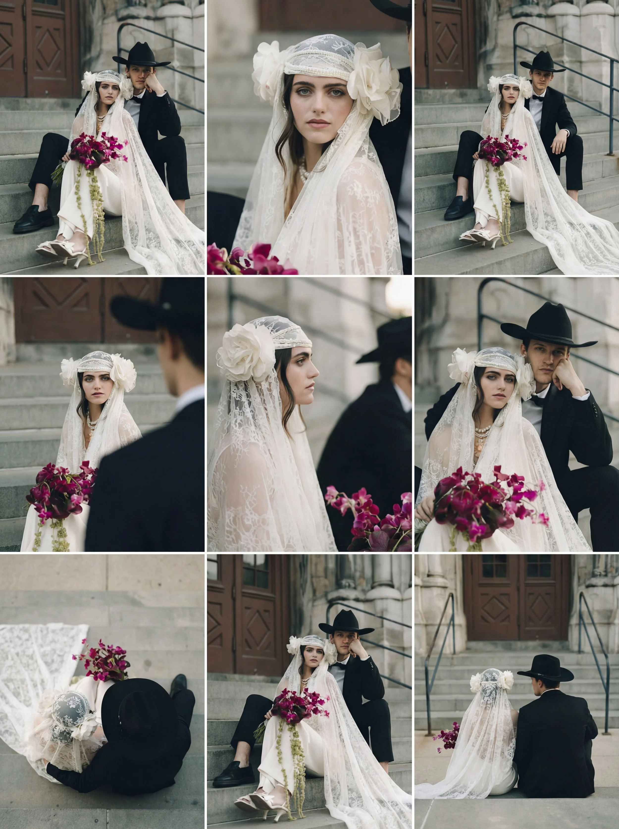 Moonlit Weddings Moon Package cinematic wedding videography stills collage featuring couples at Austin venues