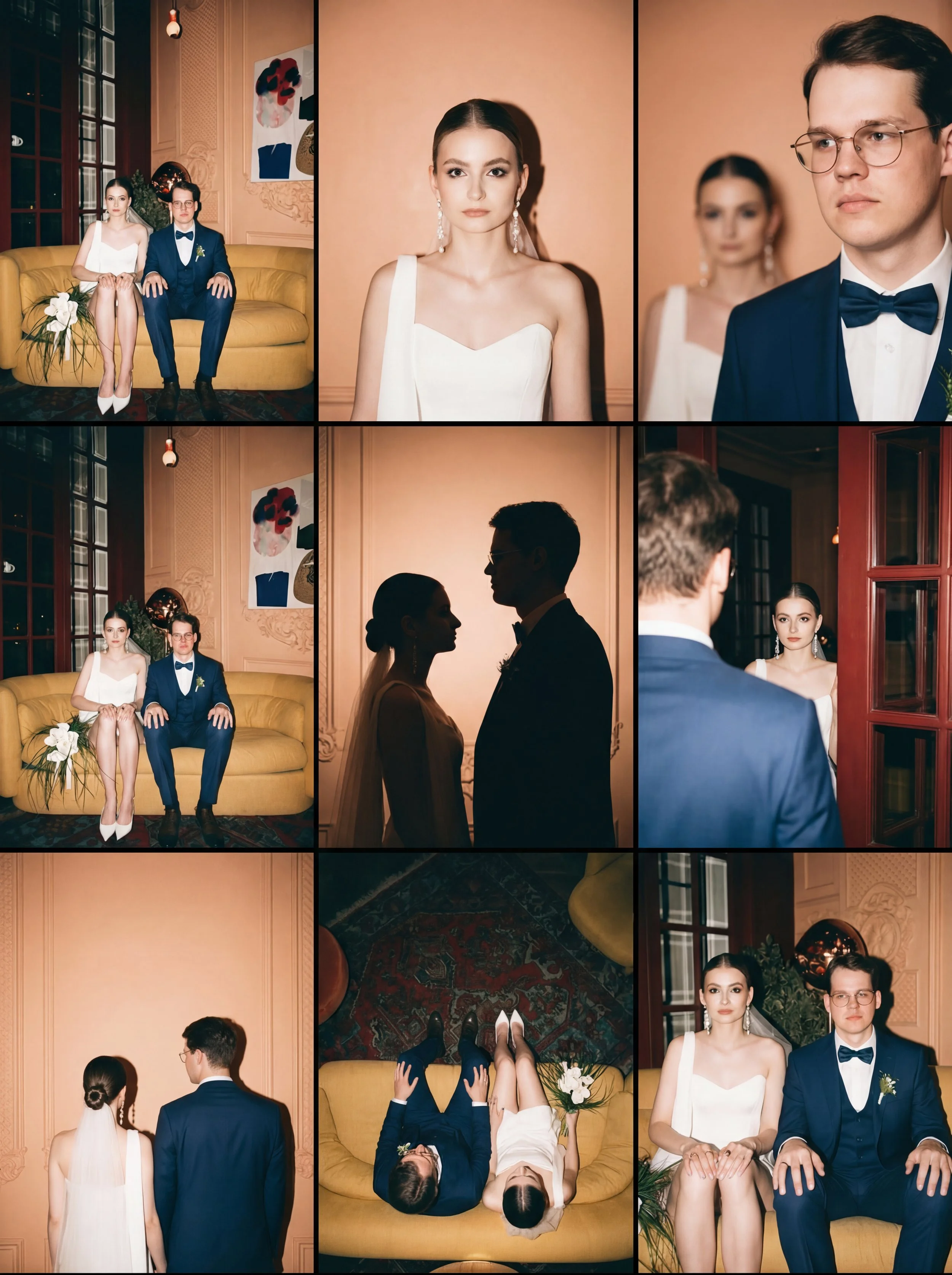 Moonlit Weddings Eclipse Package cinematic wedding videography stills featuring elegant couples at Austin Texas venues