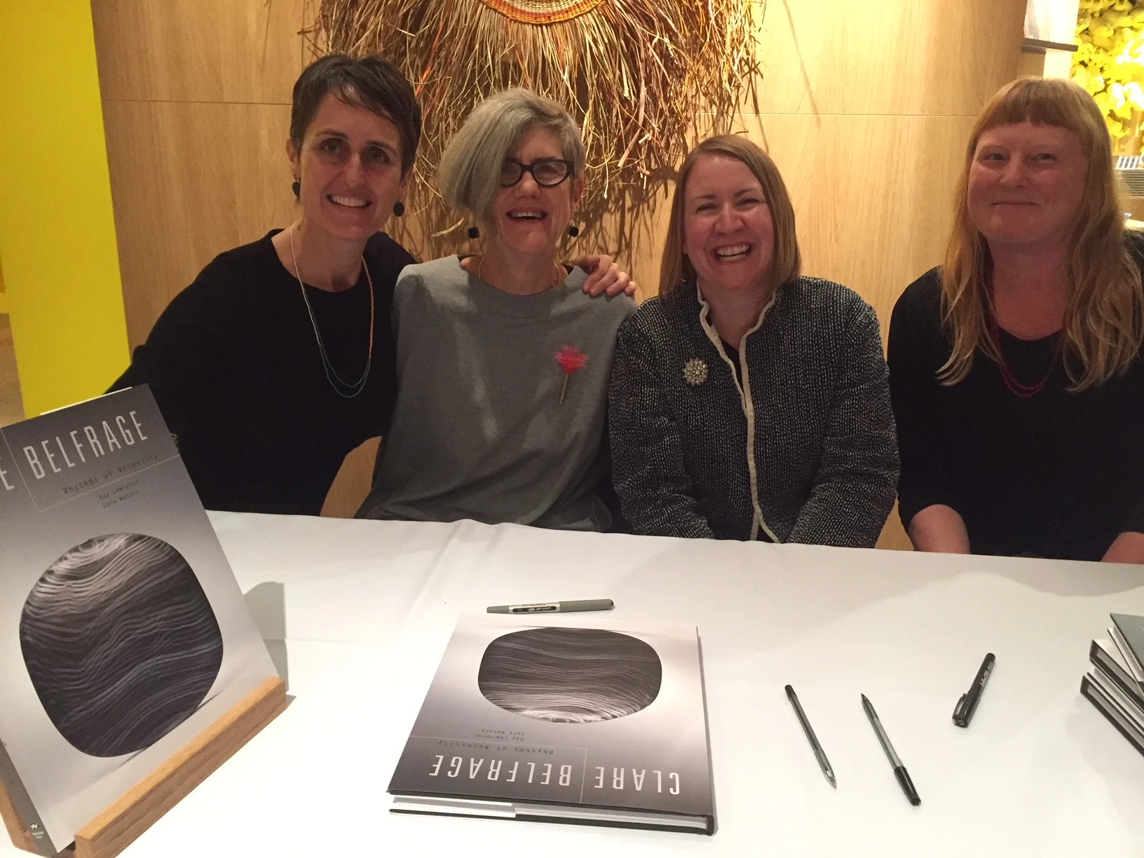 Book launch of Rhythms of Necessity, l-r Clare Belfrage, Kay Lawrence, Sera Waters and Kirsty Darlaston, Art Gallery of South Australia, July 2018