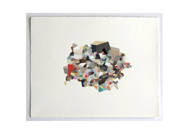 Fortress, 2011, Gouache On Aquarelle Arches Cotton rag paper, 190x150mm, unframed