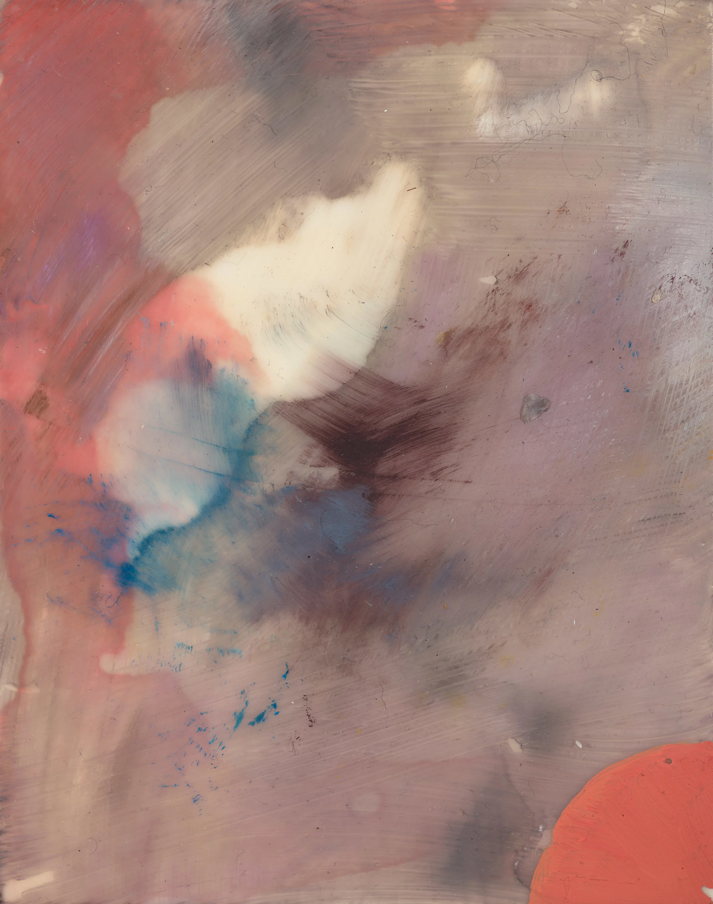    Chocolate fascia  , 2014, Watercolour, encaustic, oil on board. Framed 10cm x 15cm 