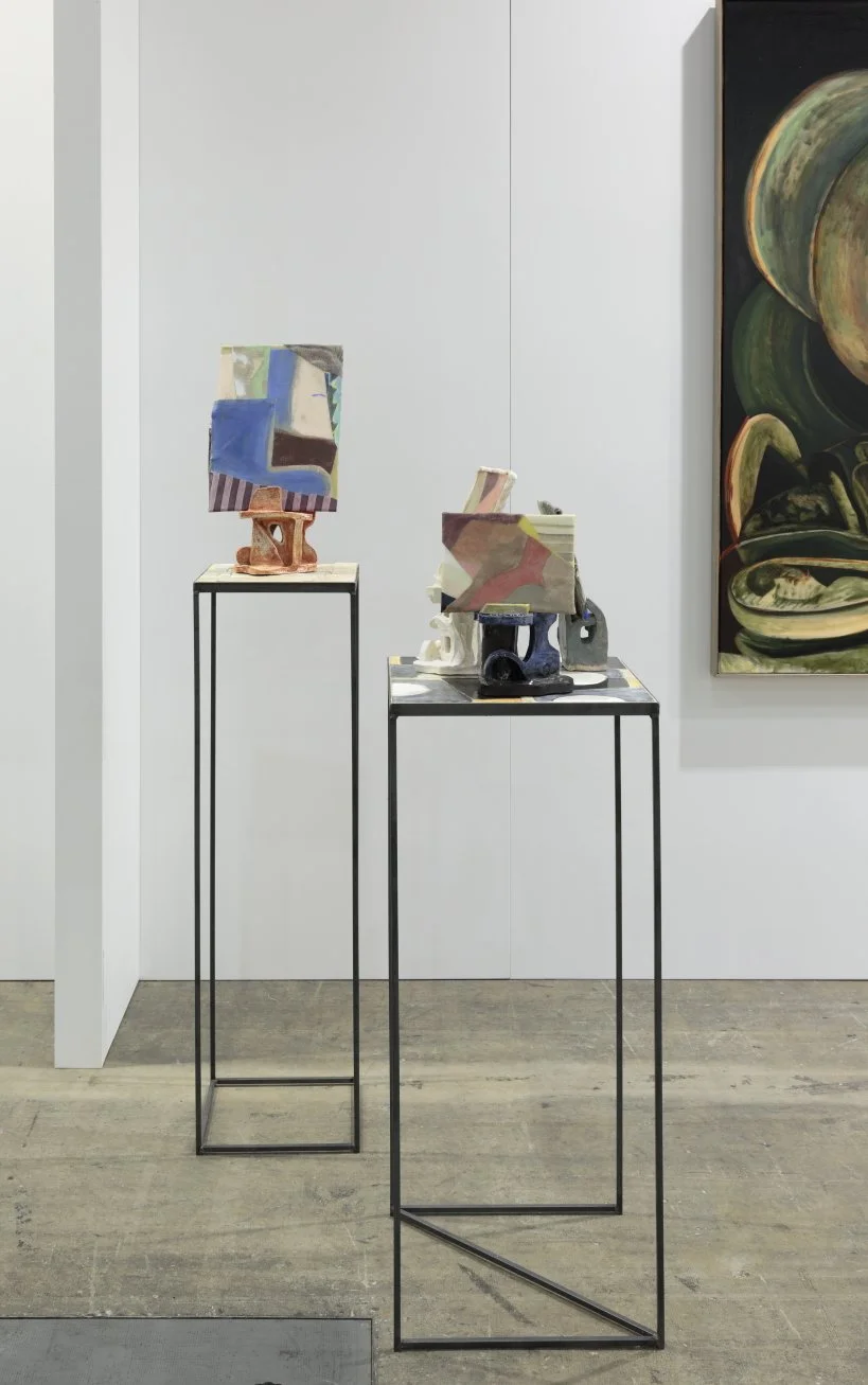  Install, Daine Singer at Melbourne Art Fair 2022, paintings on wall by Kirsty Budge, photo Tim Gresham 