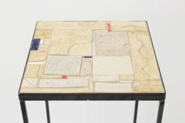  Elevation 4, 2022, steel, glazed stoneware and earthenware hand made tiles, tile adhesive, grout, mdf, acrylic paint, 30.5 Cm x 30.5cm x 110cm, photo by Tim Gresham 