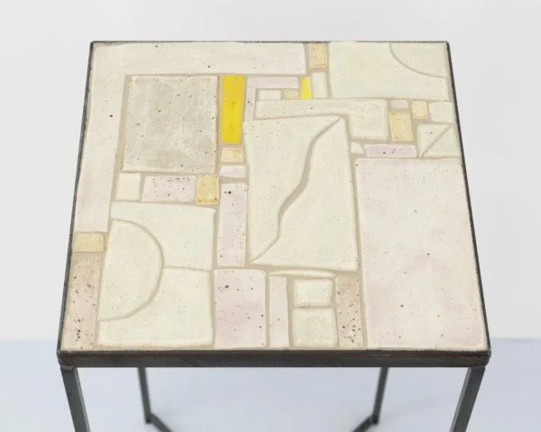  Elevation 5, 2022, steel, glazed stoneware and earthenware hand made tiles, tile adhesive, grout, mdf, acrylic paint, 30.5Cm x 30.5cm x 70cm, photo by Tim gresham 