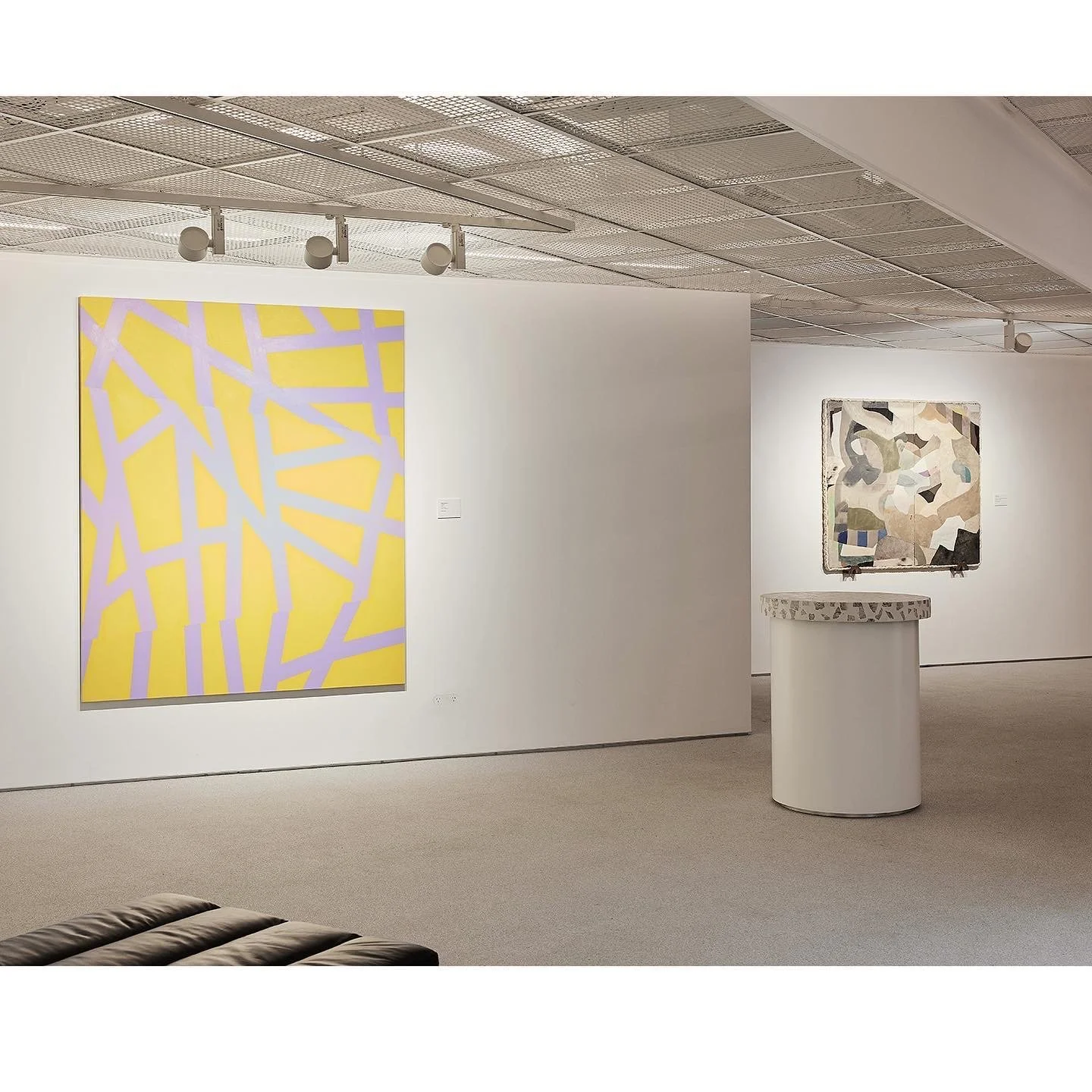  Left; Wilma Tabacco, right; Kate Tucker in Women in Abstraction, ANZ Private Level 10 Gallery. 