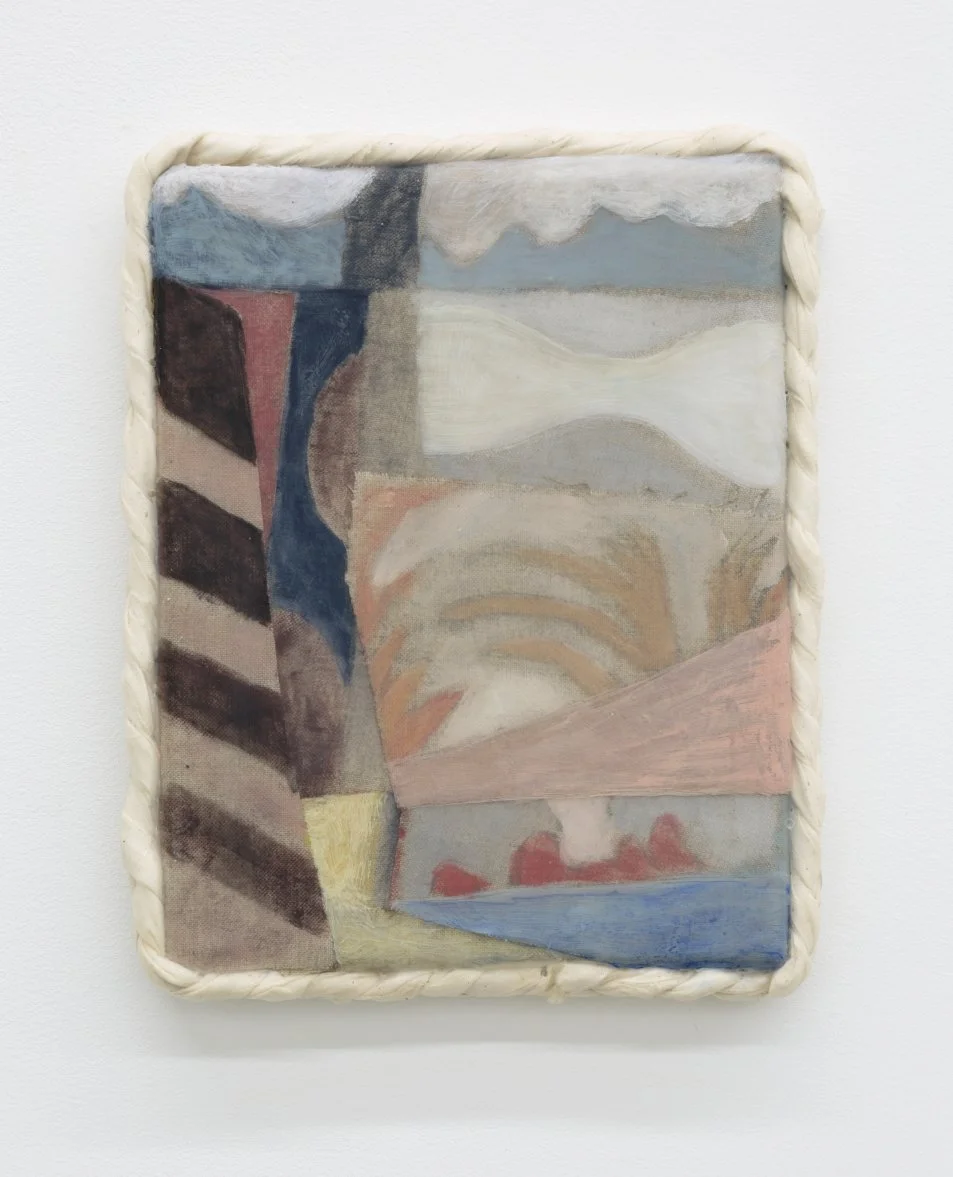  Tablet 24, 2024, 26 x 20 x 2cm, acrylic, acrylic mediums, glue on linen, calico, canvas, photo by Tim Gresham   