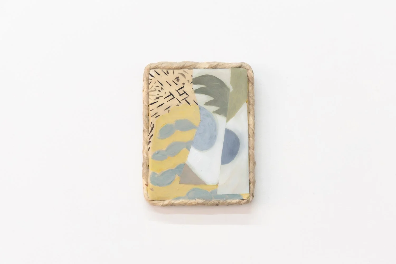   Rhythms made by rake marks , 2024, acrylic, acrylic mediums on linen, calico on canvas, 23 x&nbsp;18cm, photo by Nicholas Mahady 